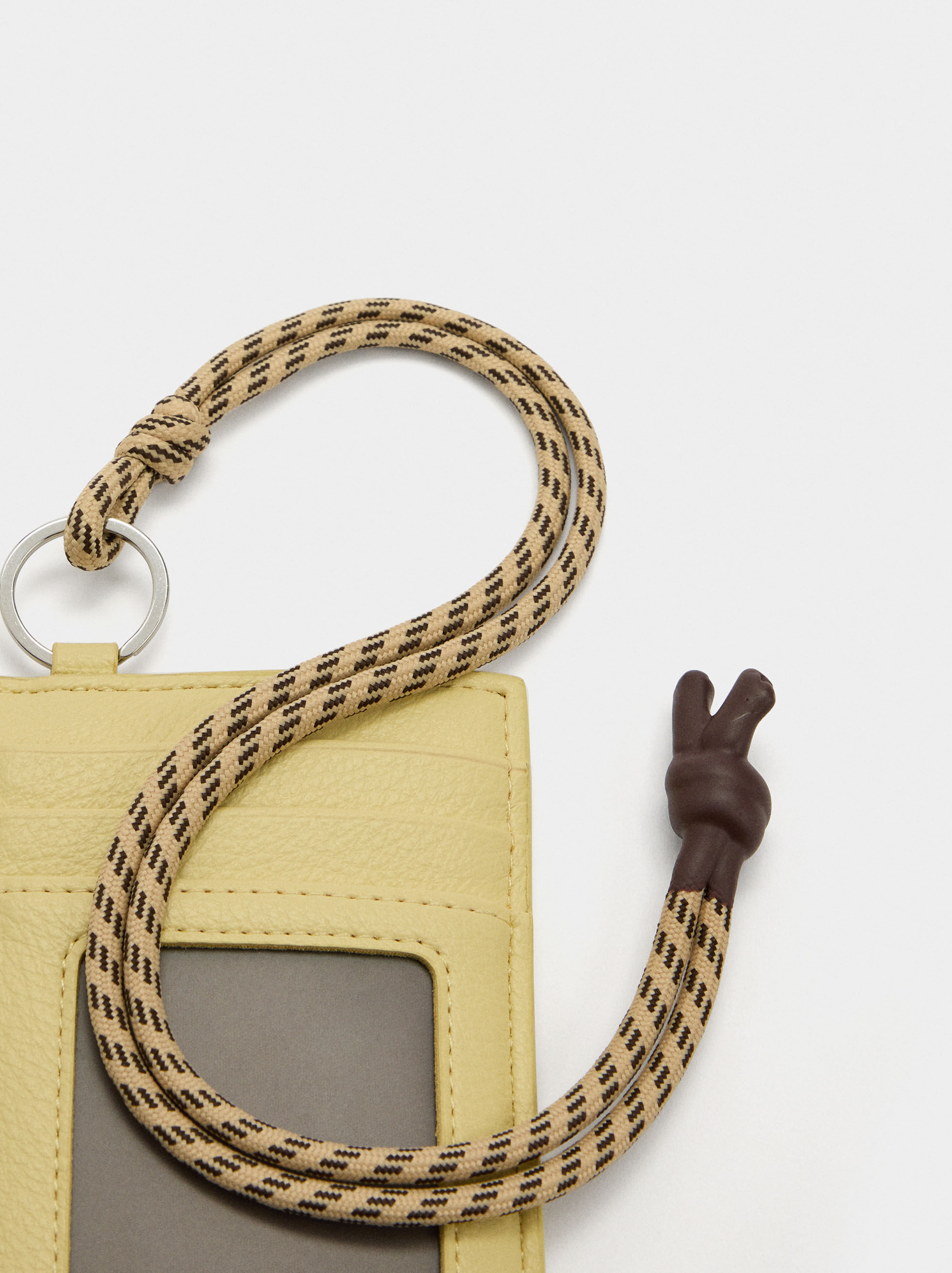 Porte-cartes avec texture et cordon