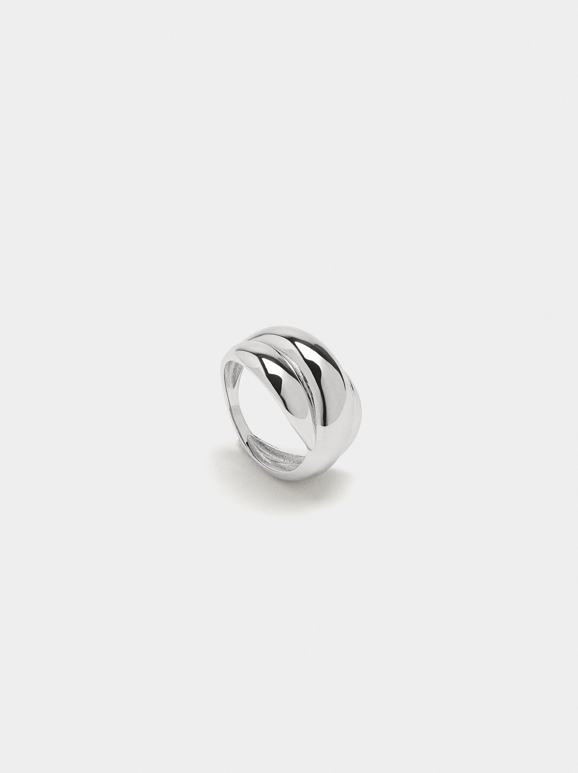 Anneau rond relief - argent sterling 925