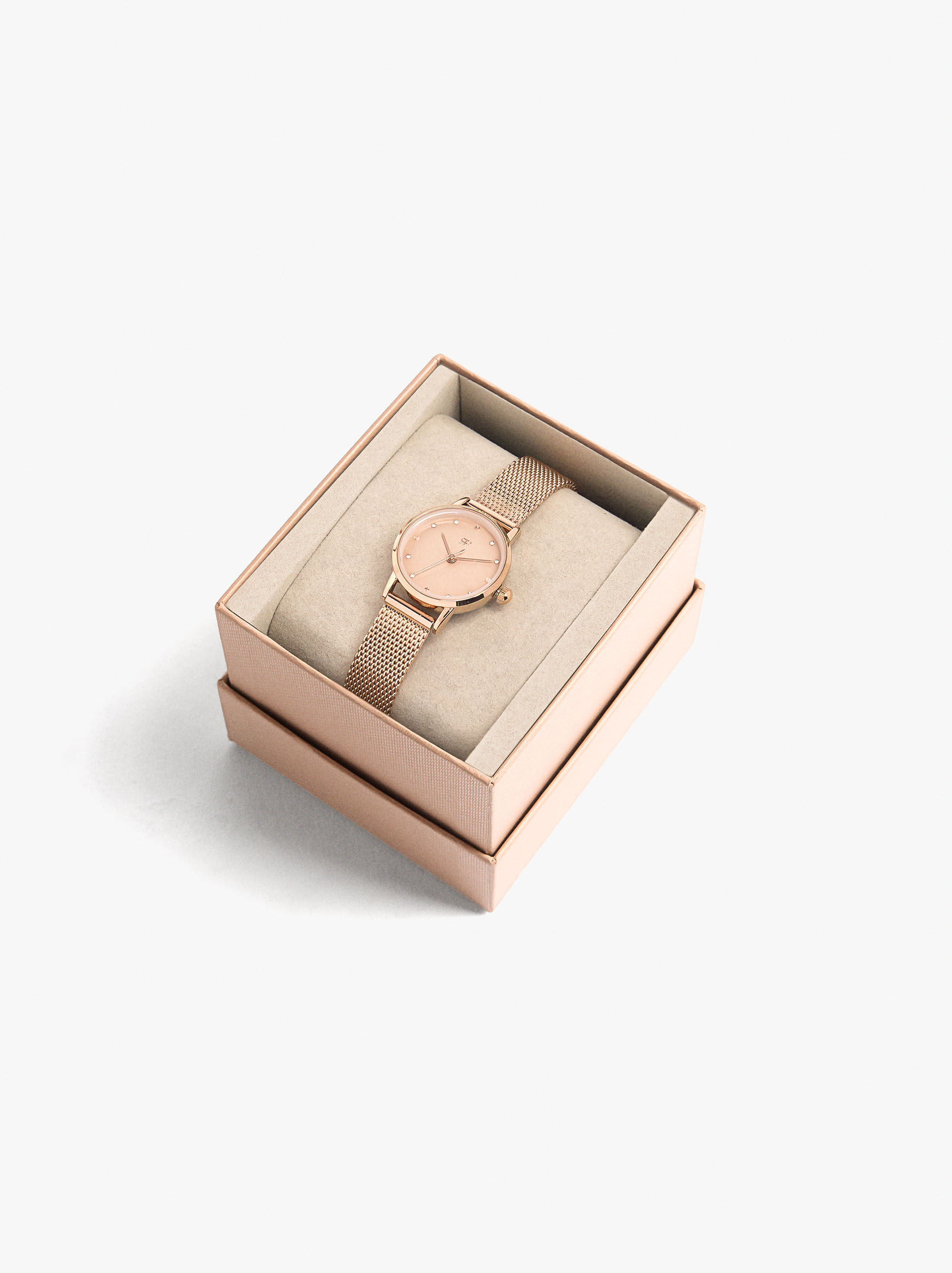 Montre avec cristaux et bracelet en acier inoxydable
