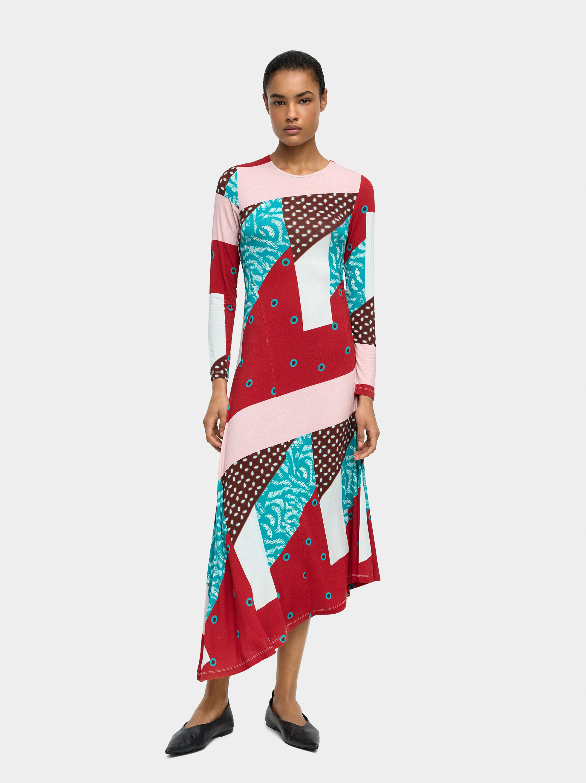 Robe asymétrique imprimée