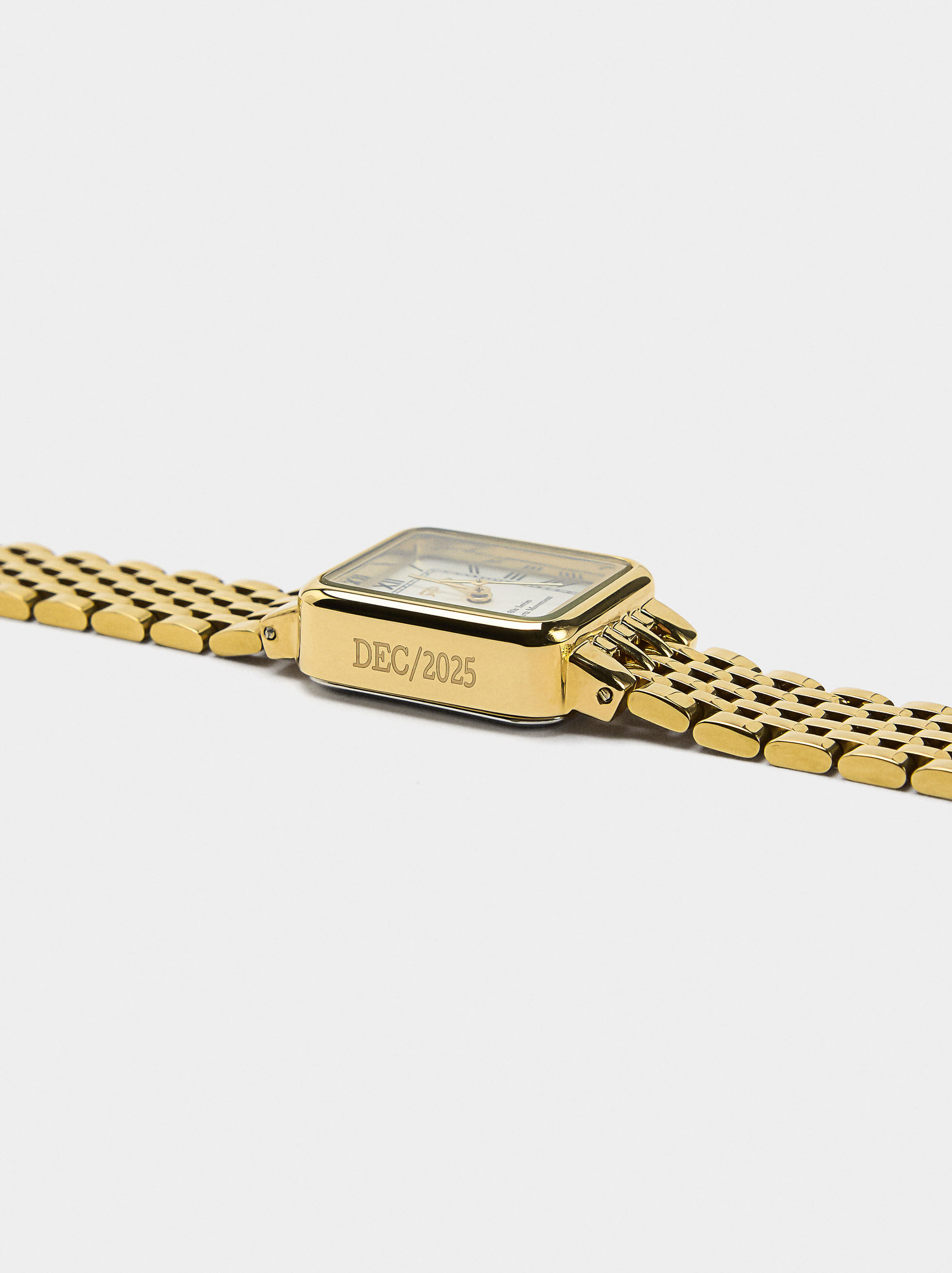 Ensemble de montre carrée et bracelet en acier inoxydable