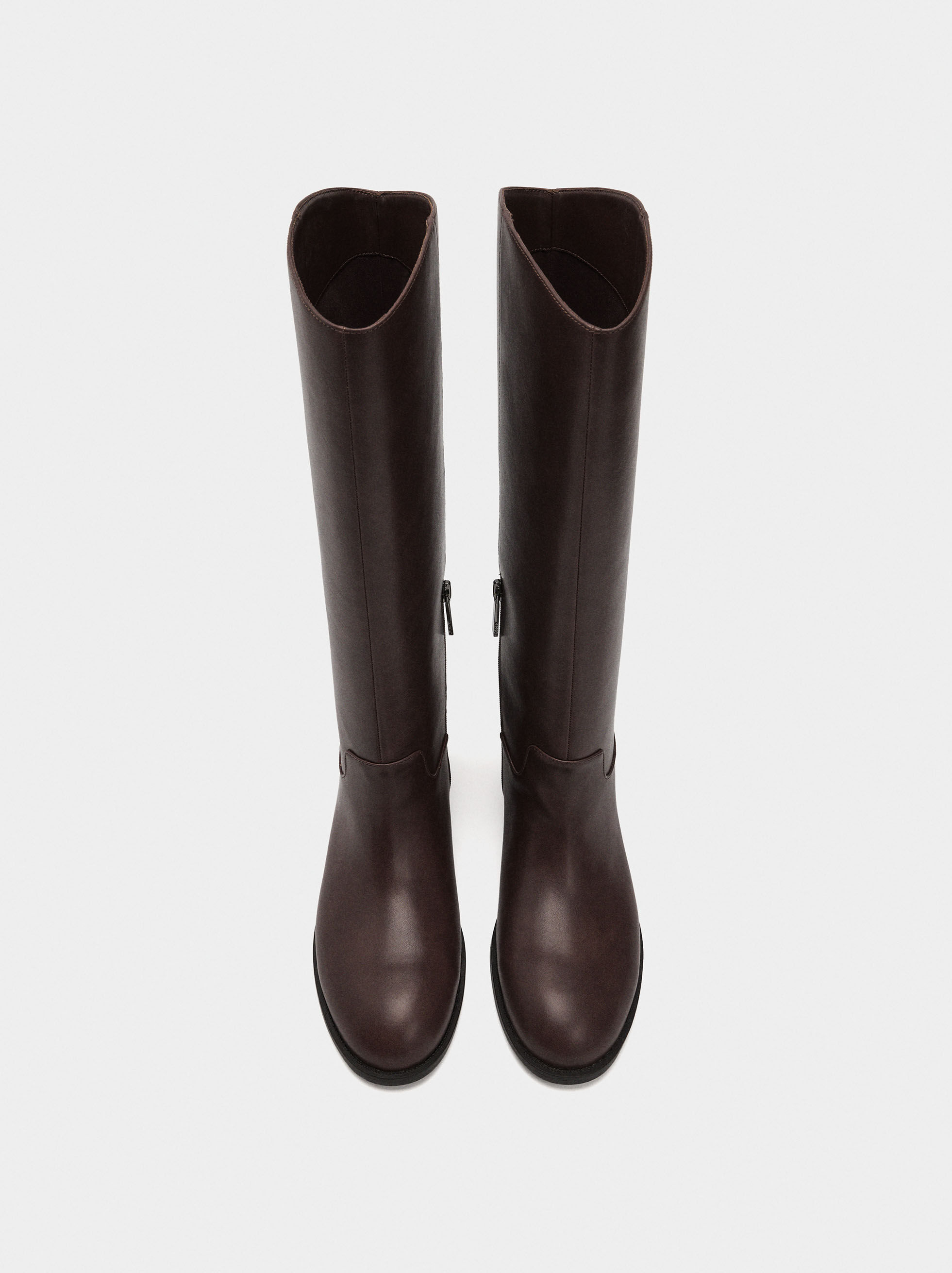 Bottes hautes à talon bas