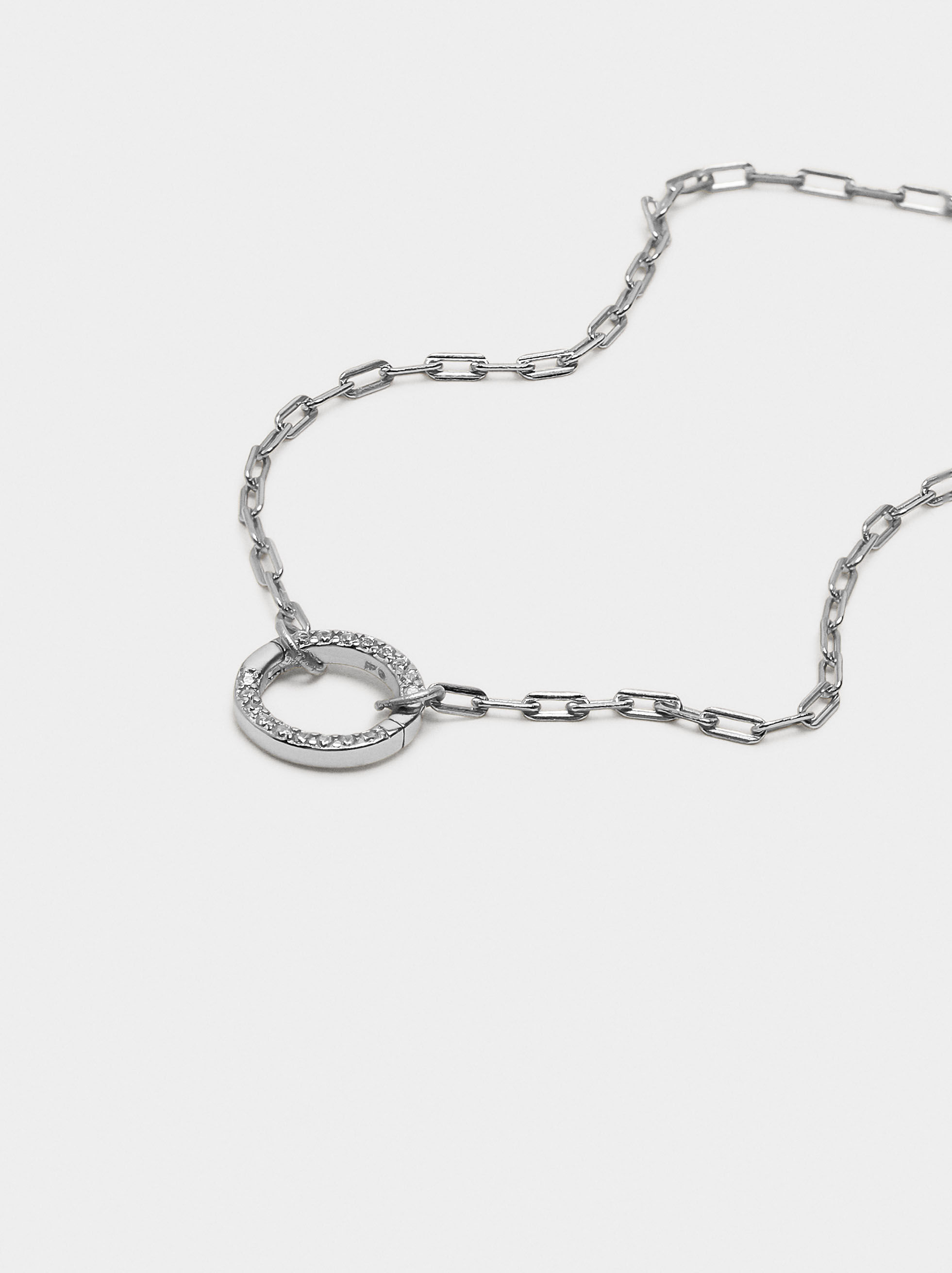 Bracelet à maillons pendants avec zircons - argent 925