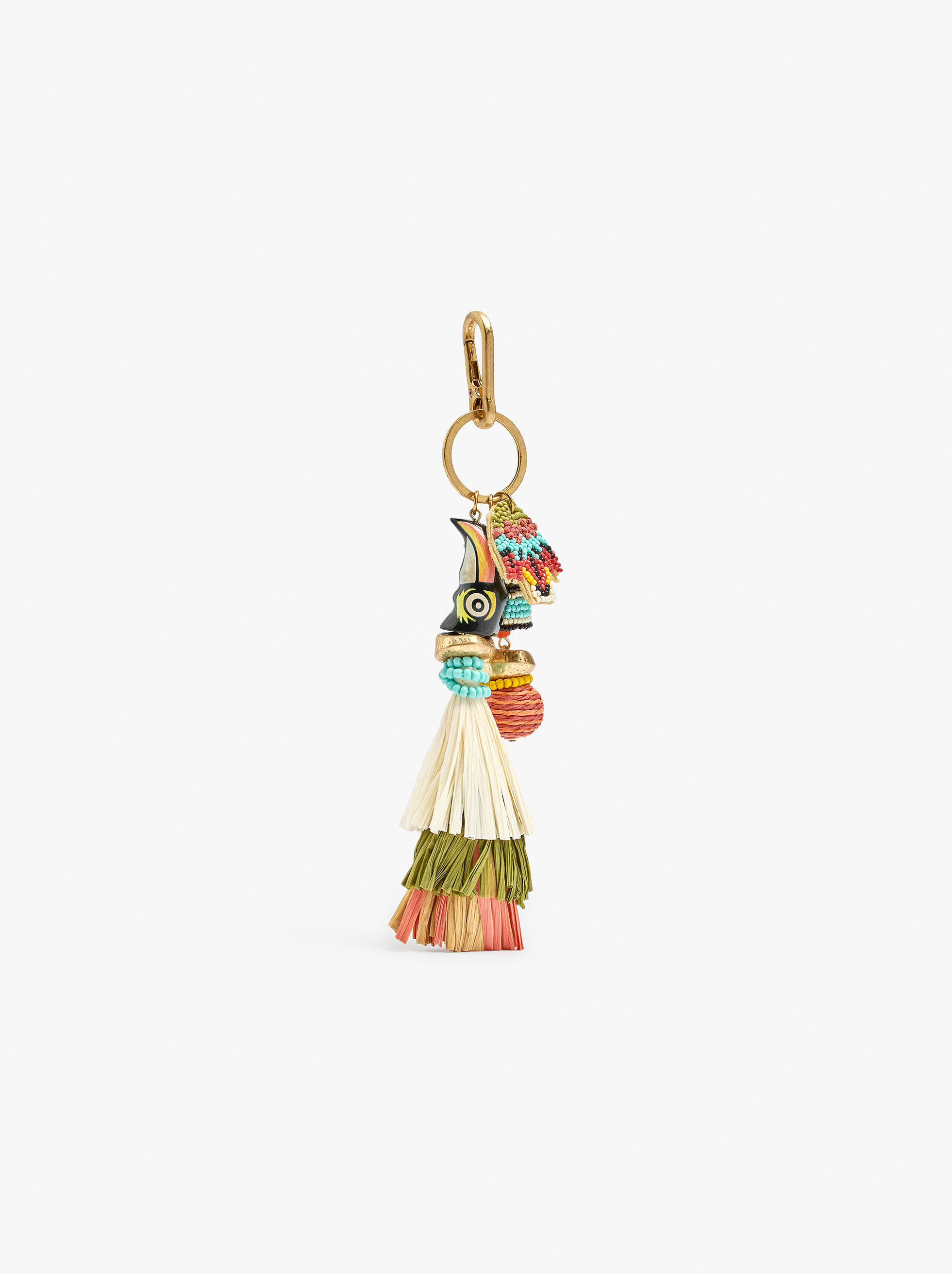 Porte-clés en forme d'oiseau avec perles