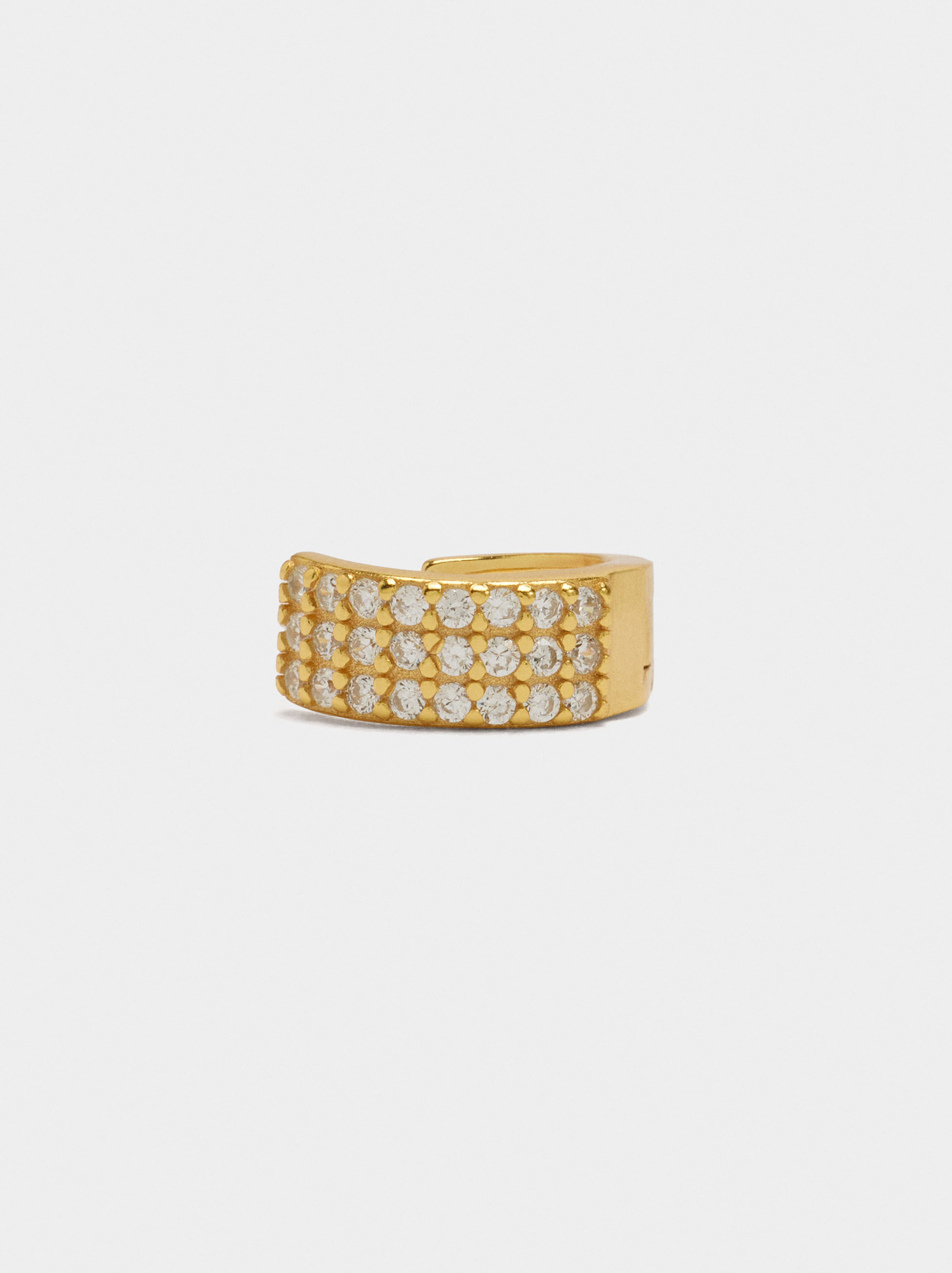 Boucle individuelle large avec zircons - argent massif 925
