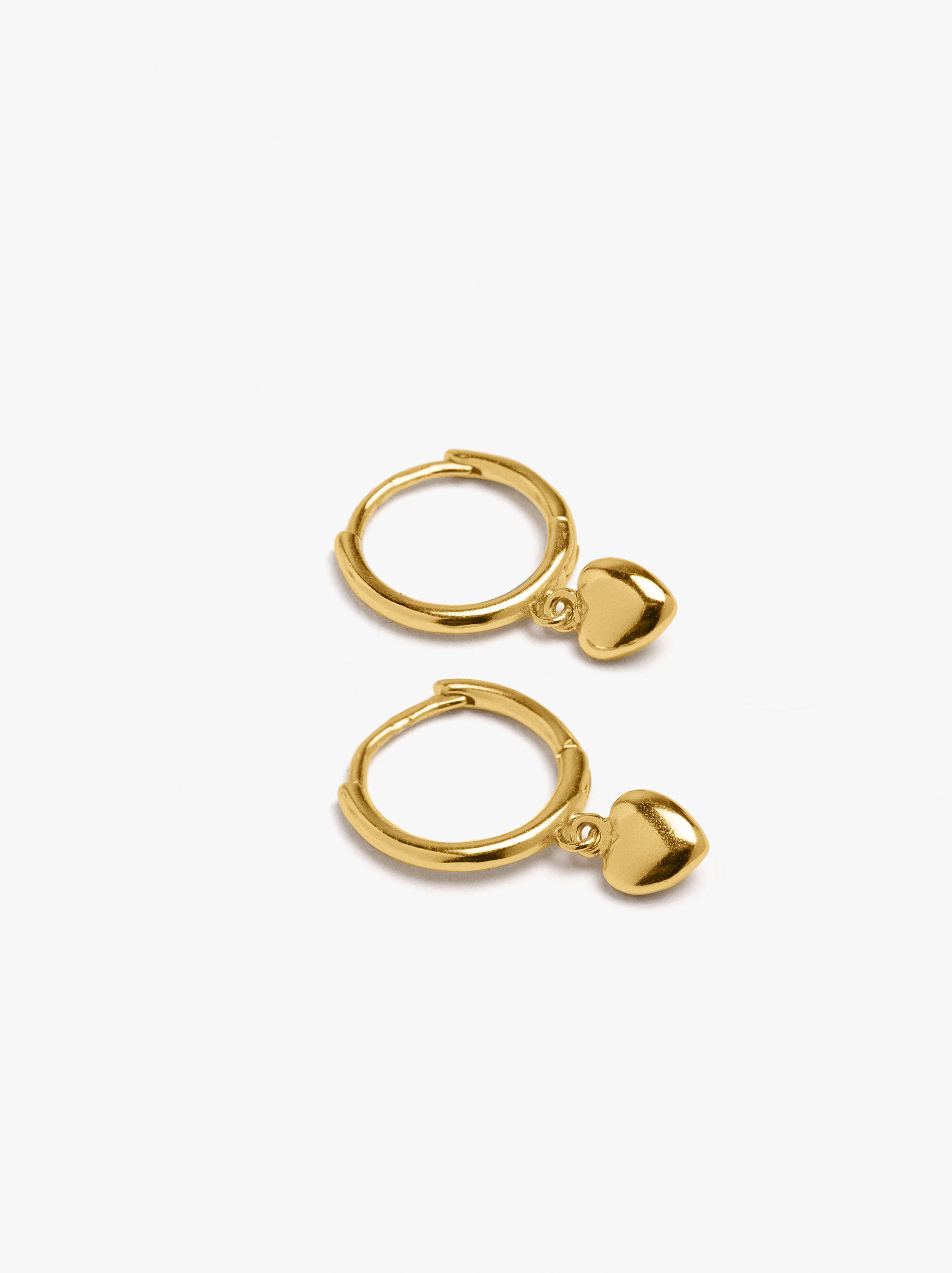 Boucle d'oreille cœur plaqué or 18k - argent sterling 925
