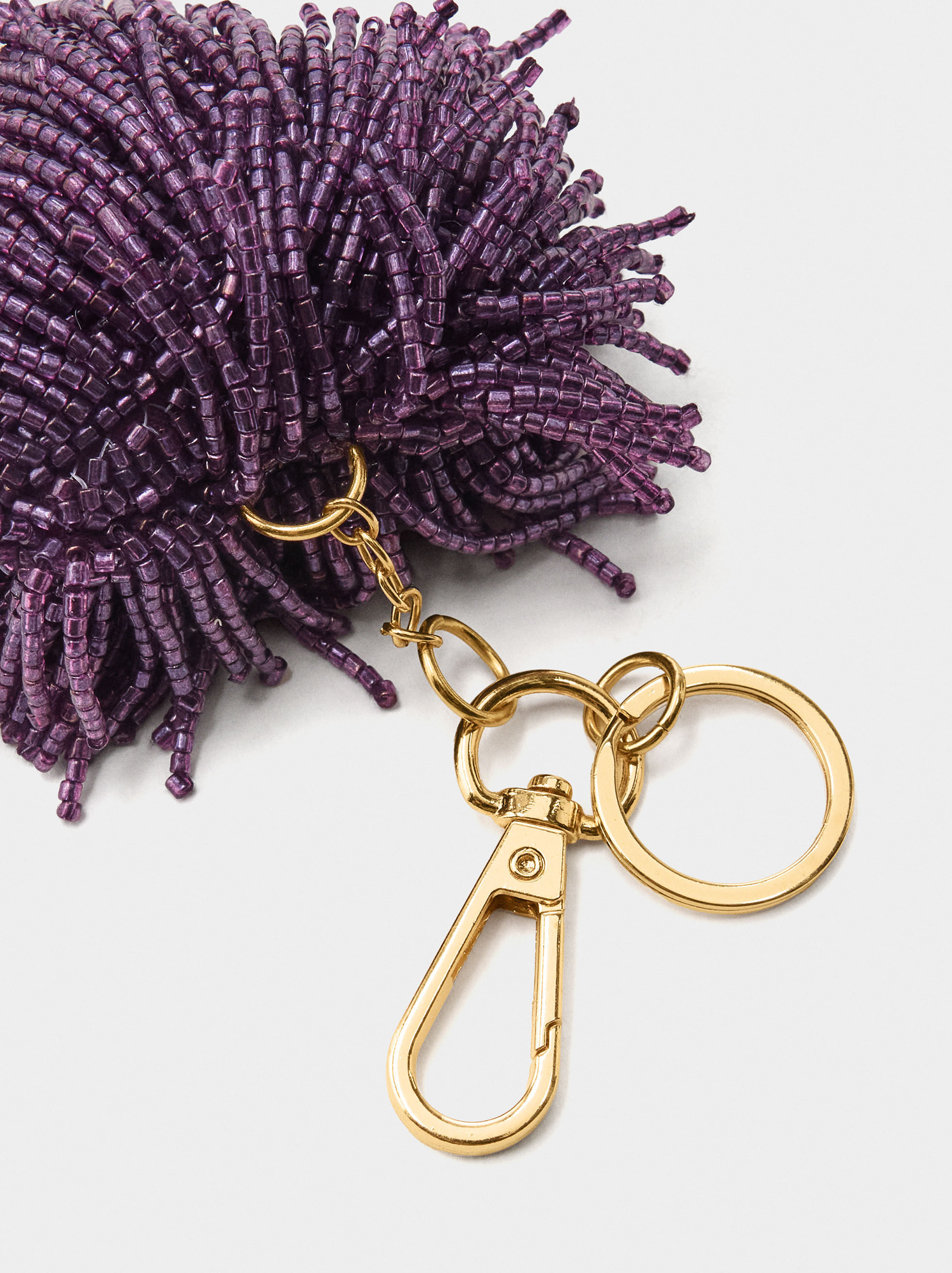 Porte-clés en forme de cœur avec perles