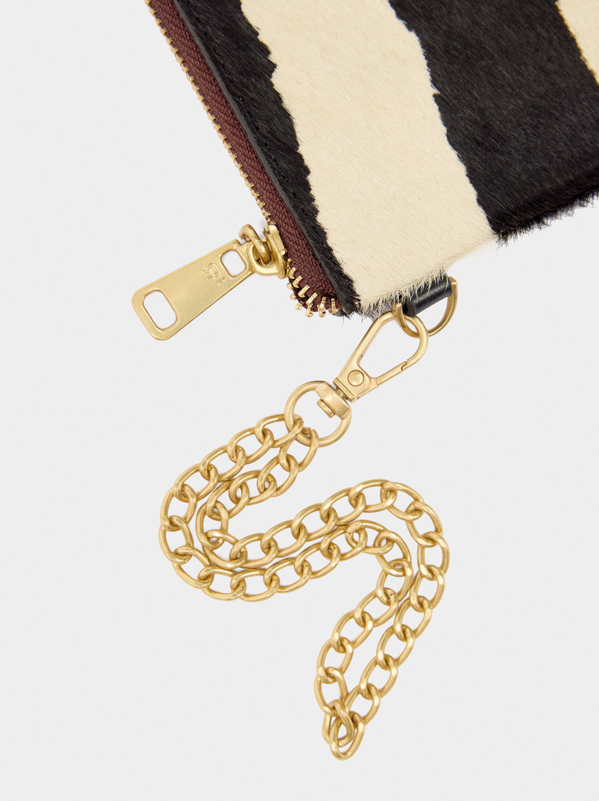 Sac multifonction en cuir à poil et imprimé animal