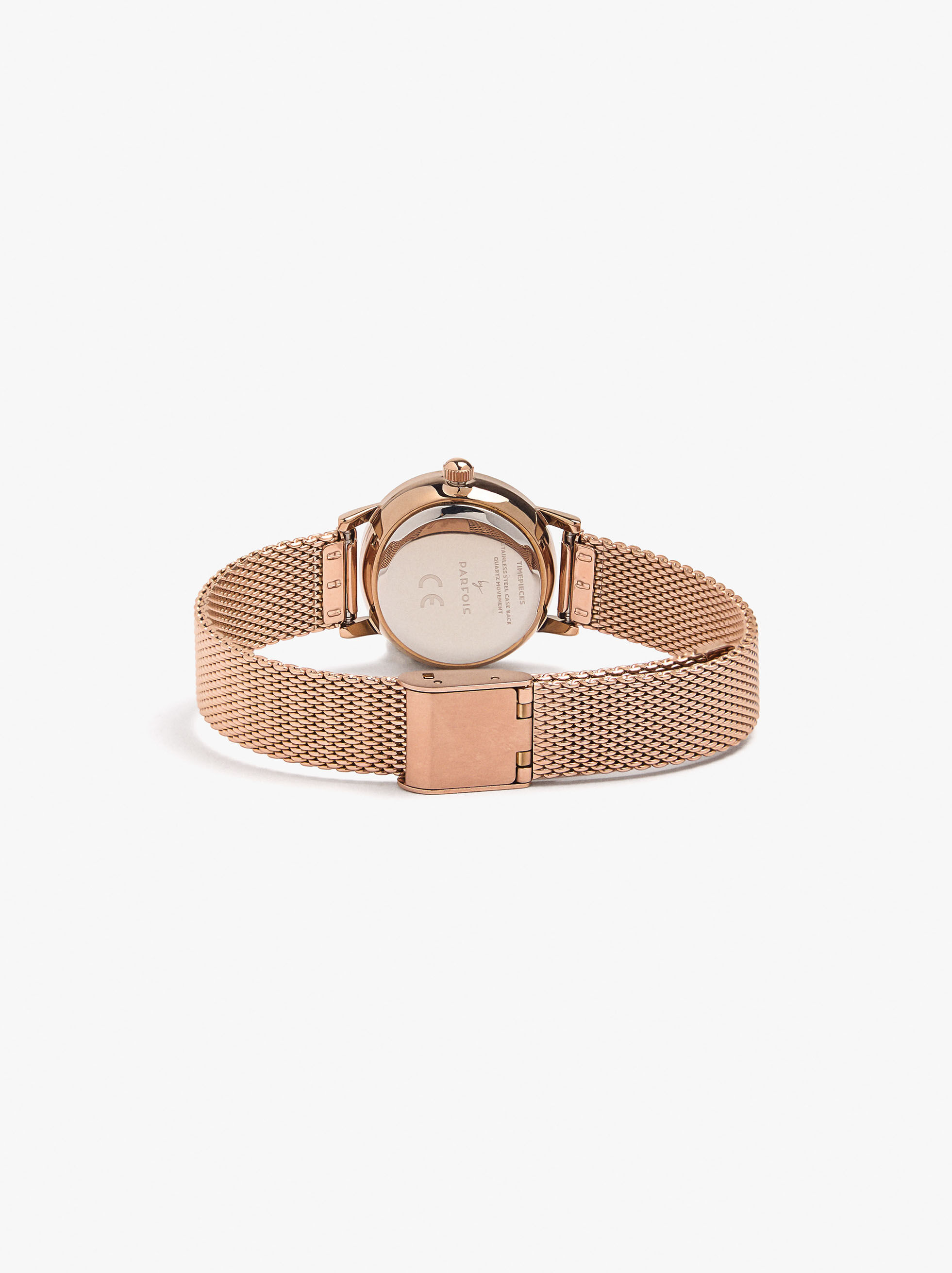 Montre avec cristaux et bracelet en acier inoxydable