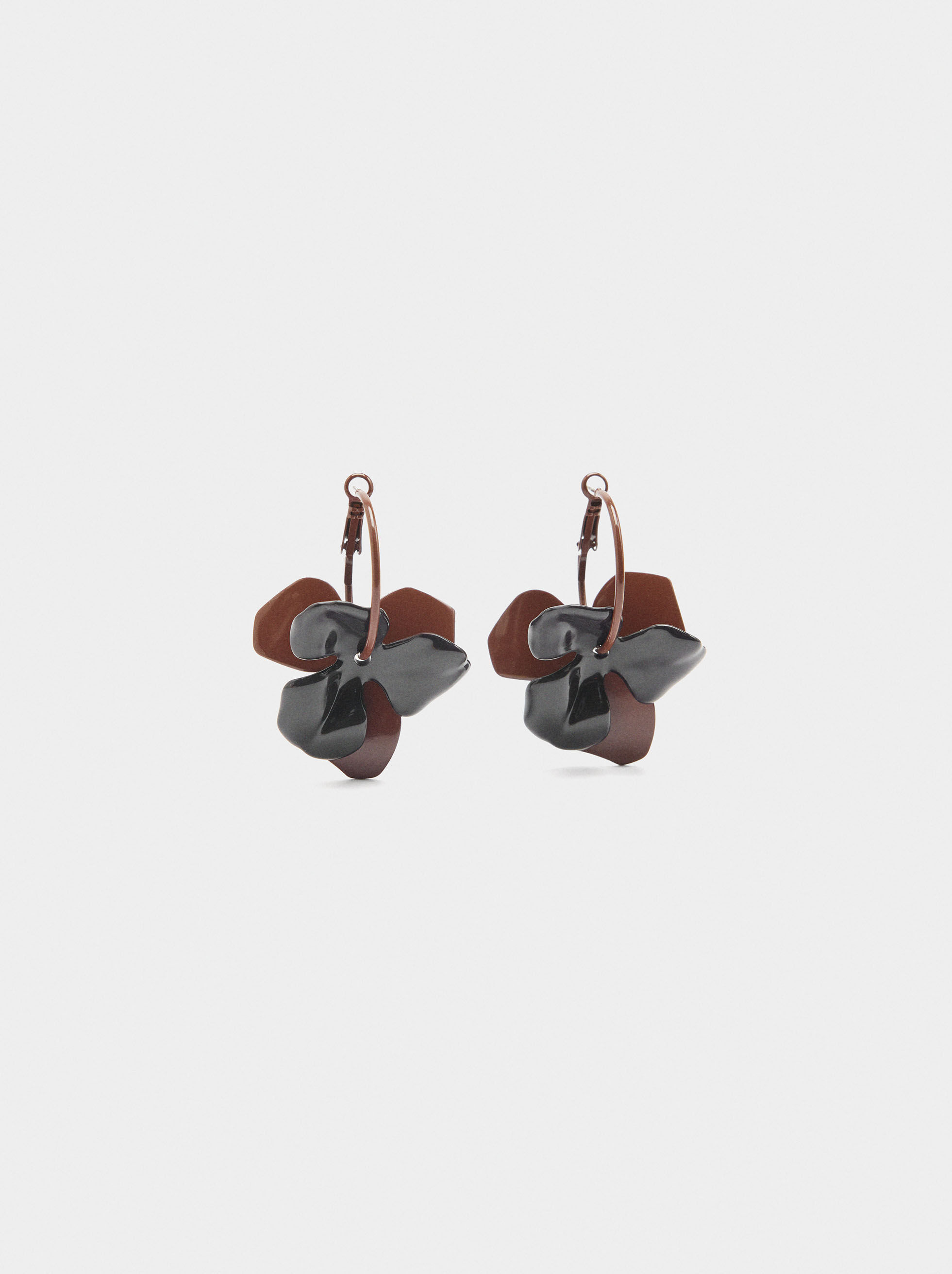 Boucles de oreilles fleurs avec émail