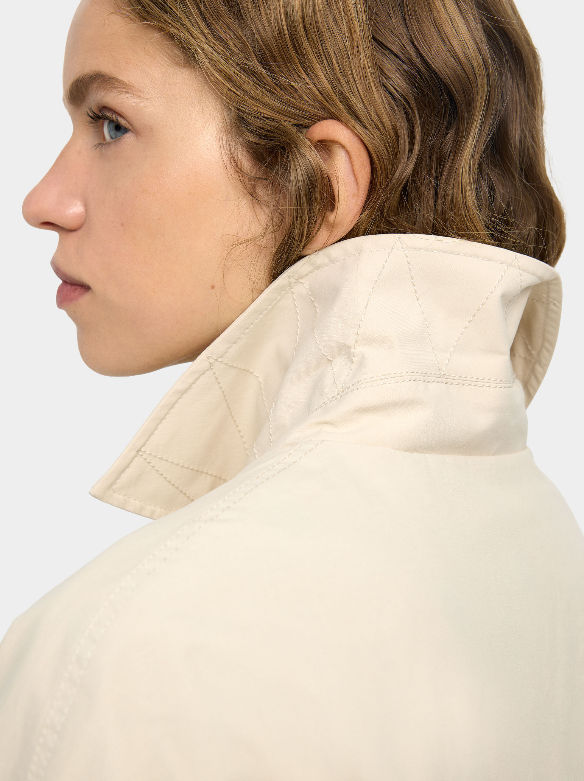Parka en coton doublée à carreaux
