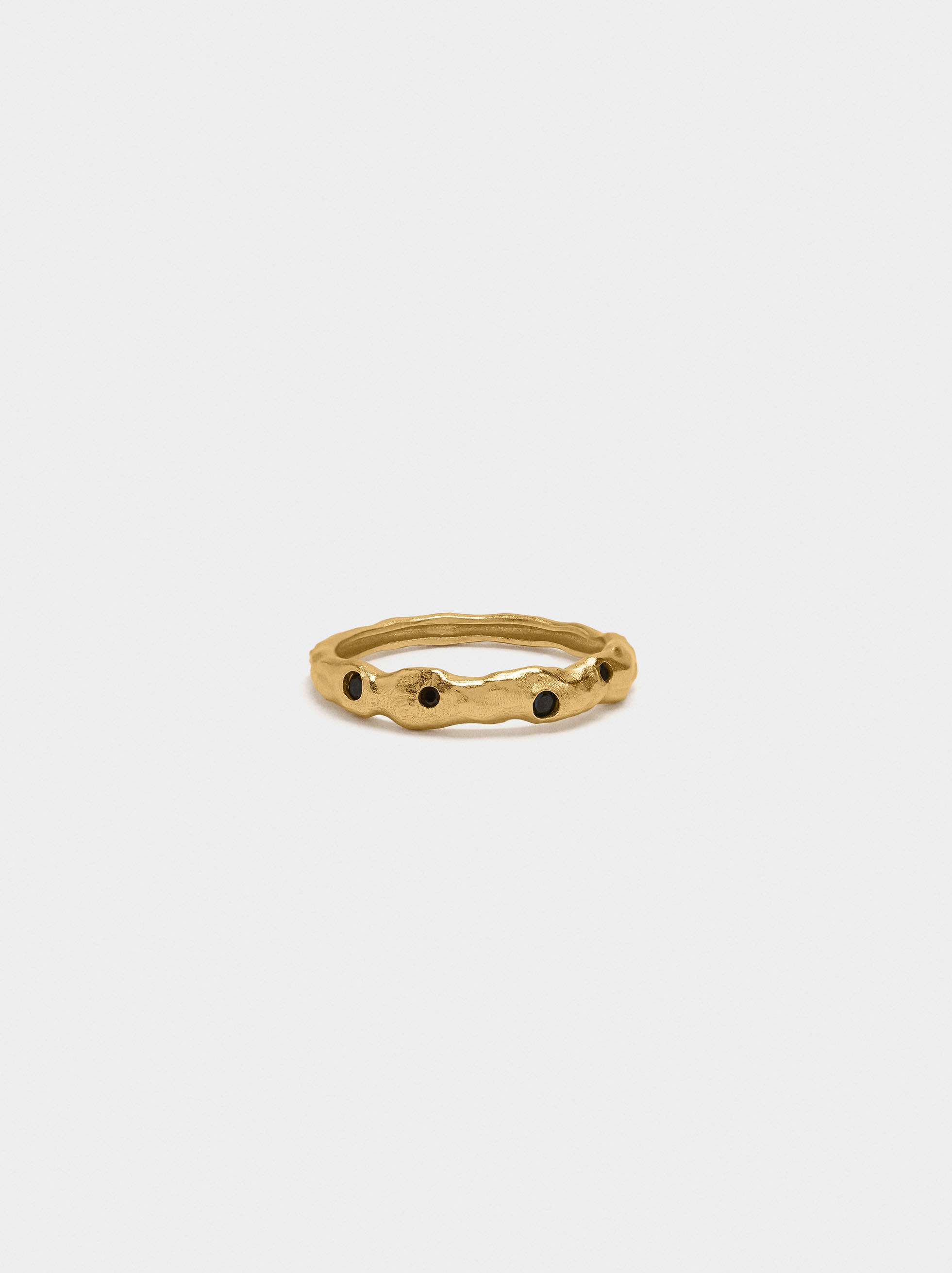 Bague irrégulière avec zircons - argent 925