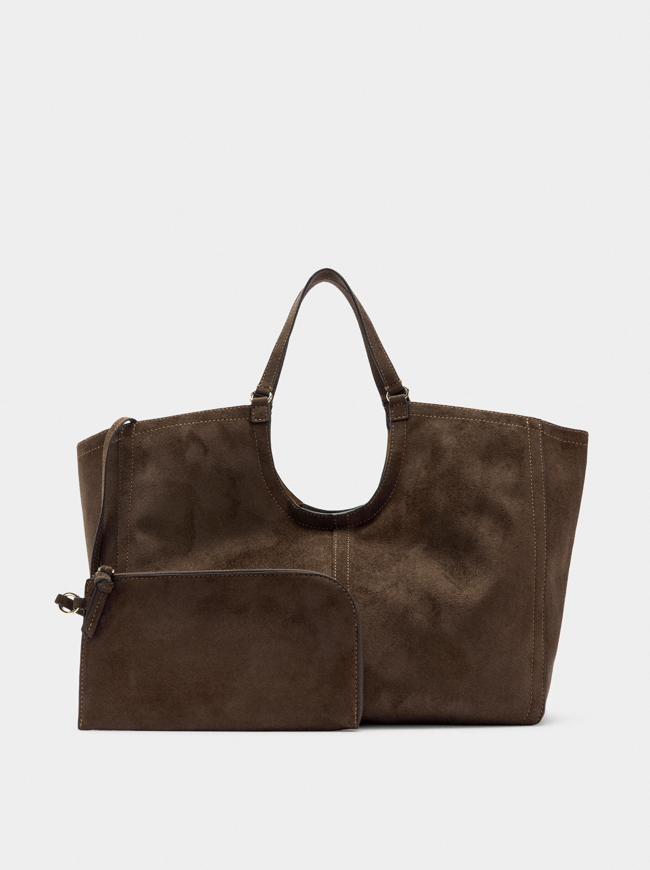 Sac shopper effet peau avec pochette