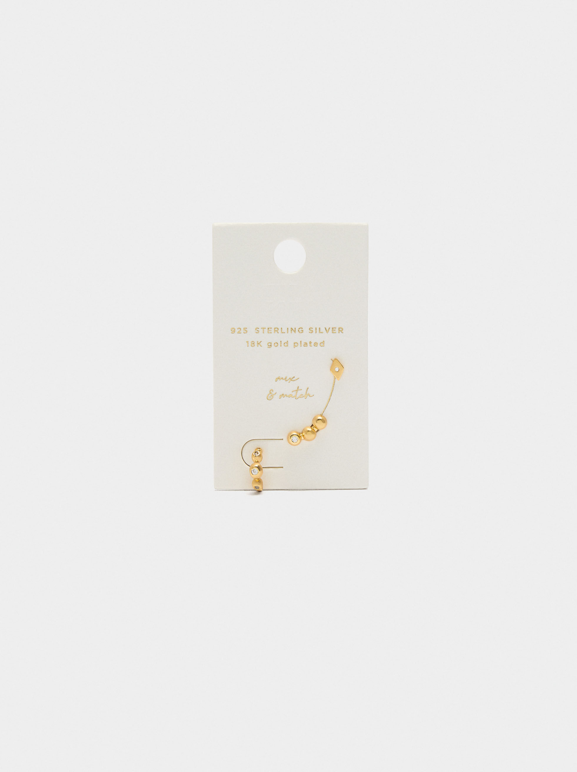 Ensemble de boucles d'oreilles avec zircons - argent massif 925