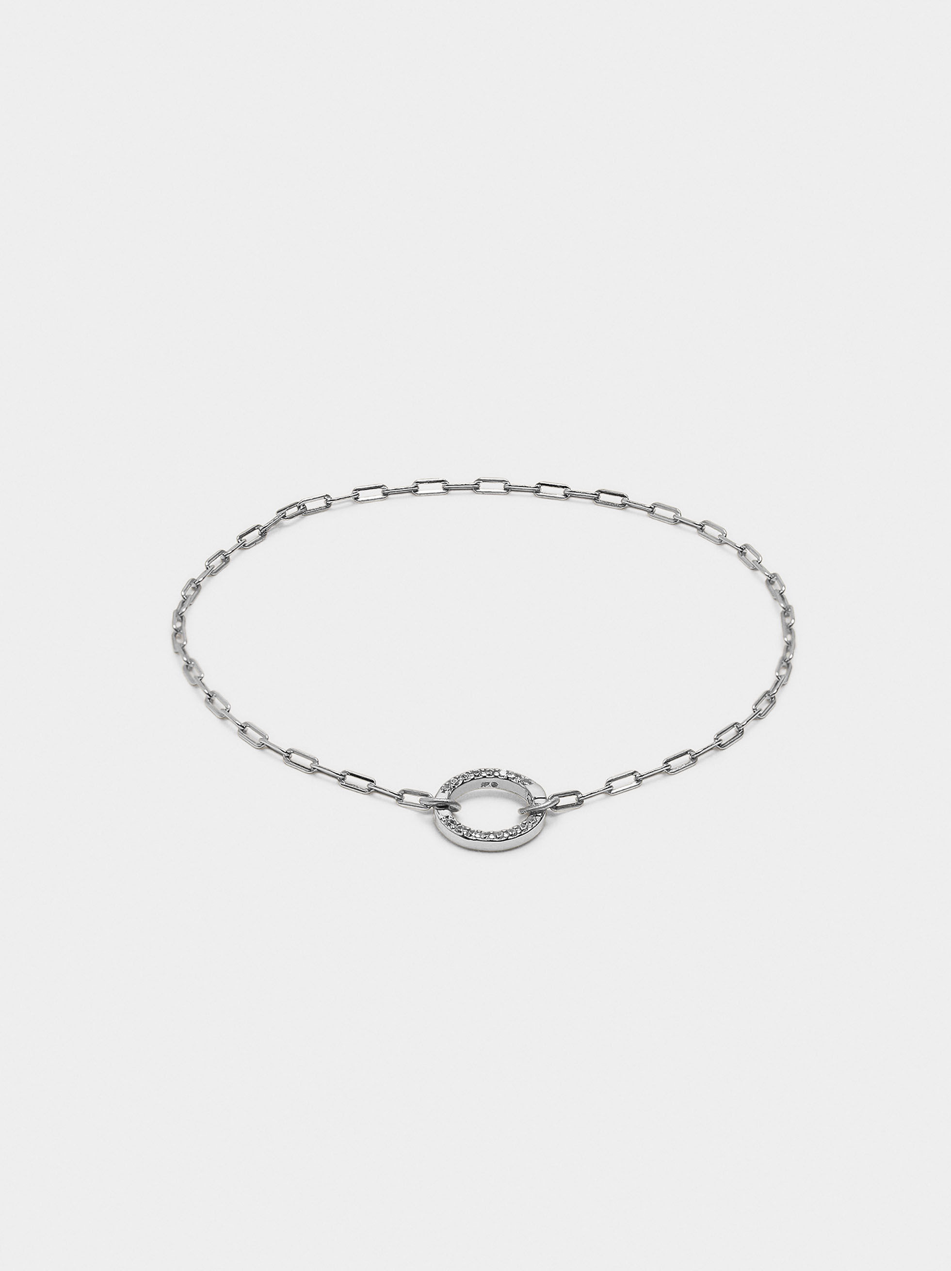 Bracelet à maillons pendants avec zircons - argent 925