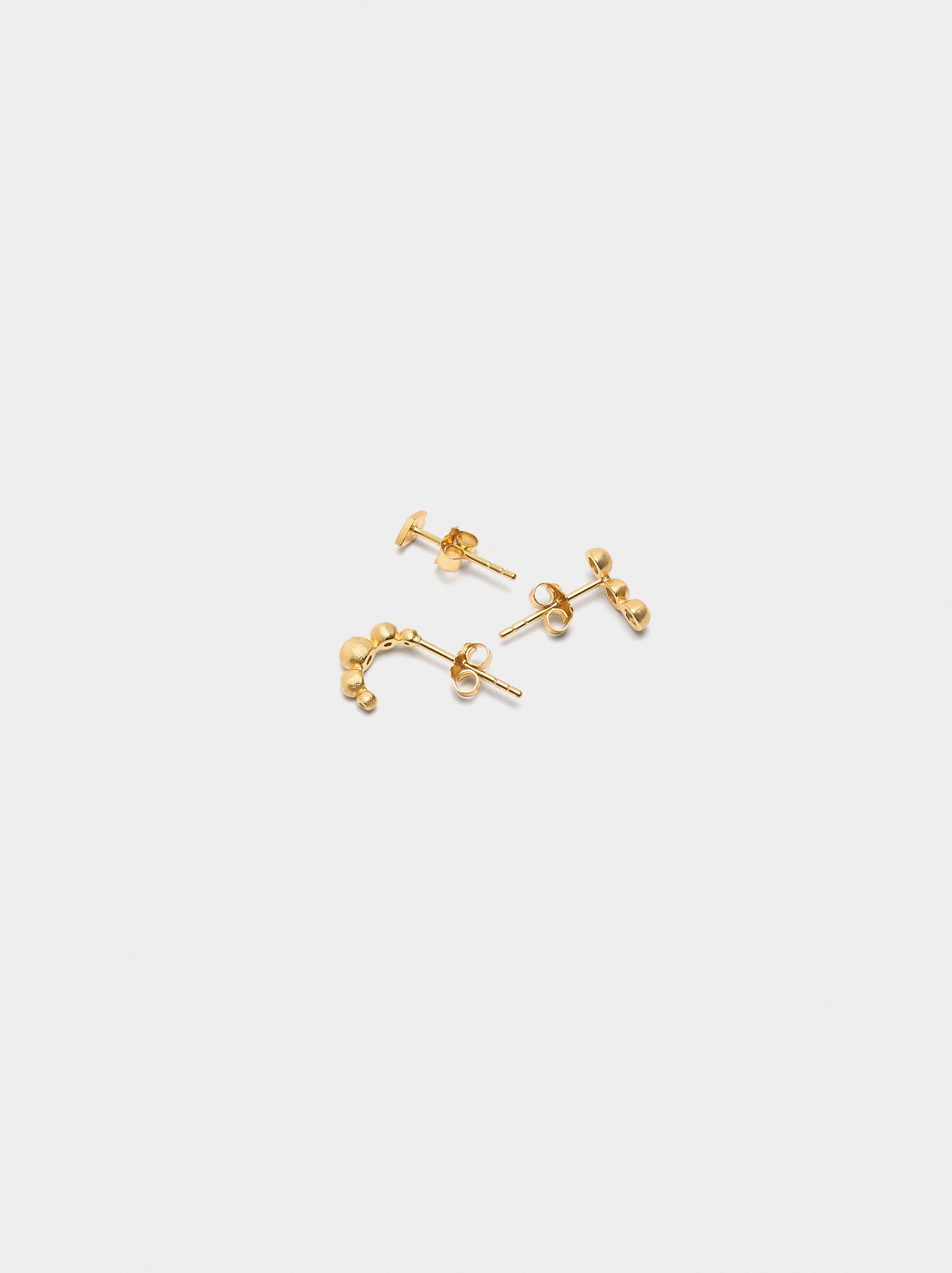 Ensemble de boucles d'oreilles avec zircons - argent massif 925