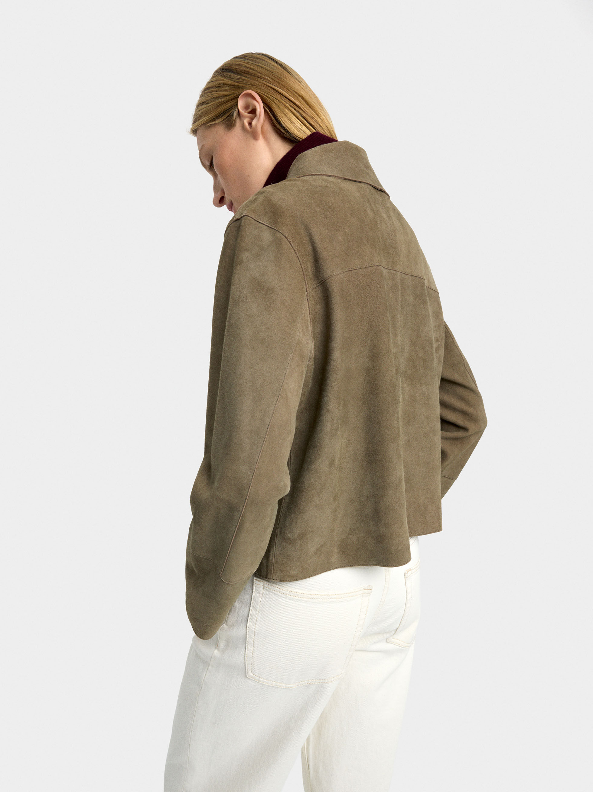 Manteau en cuir avec boutons