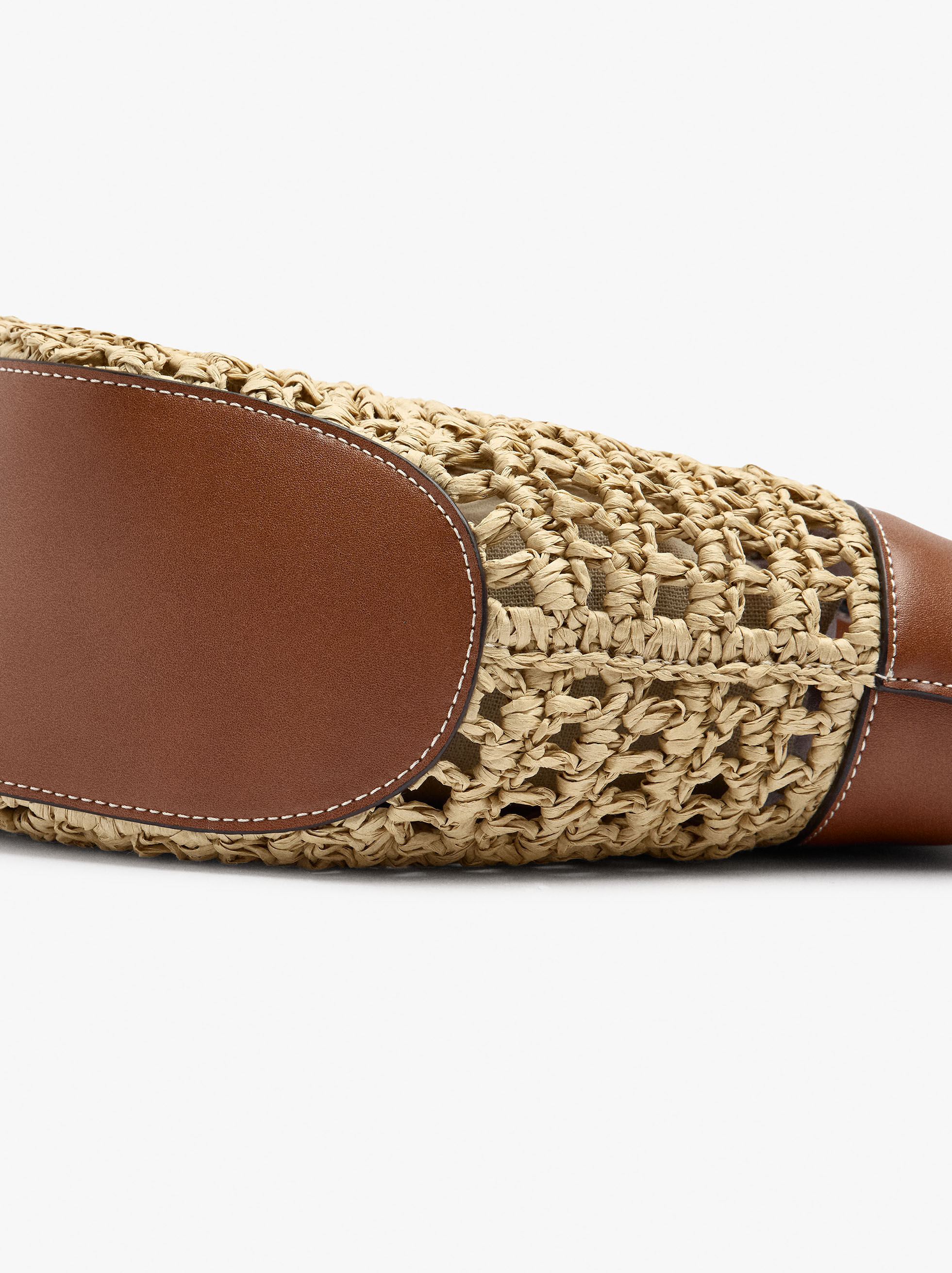 Sac shopper en maille effet paille avec poche amovible