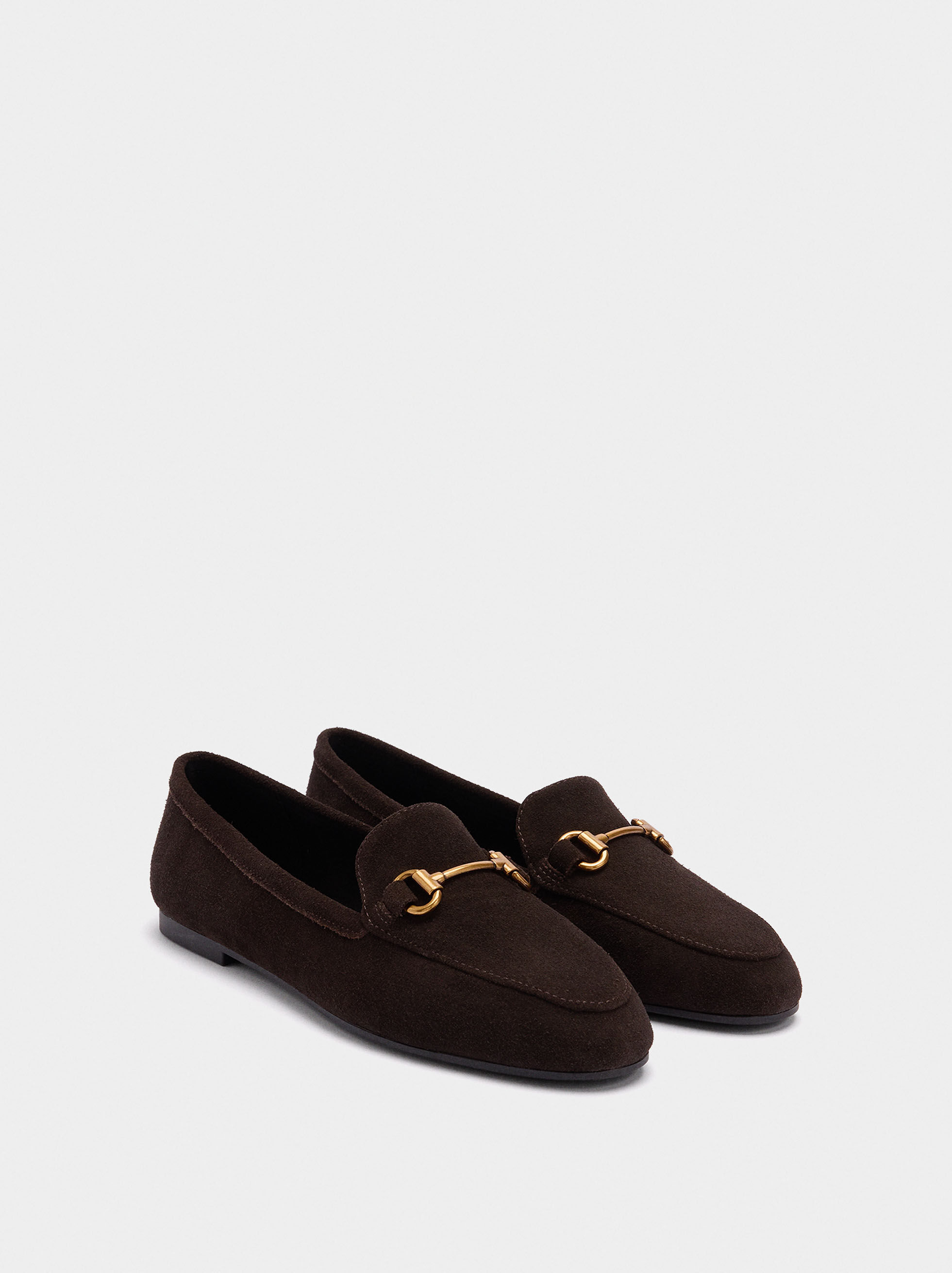 Mocassins en cuir avec boucle métallique