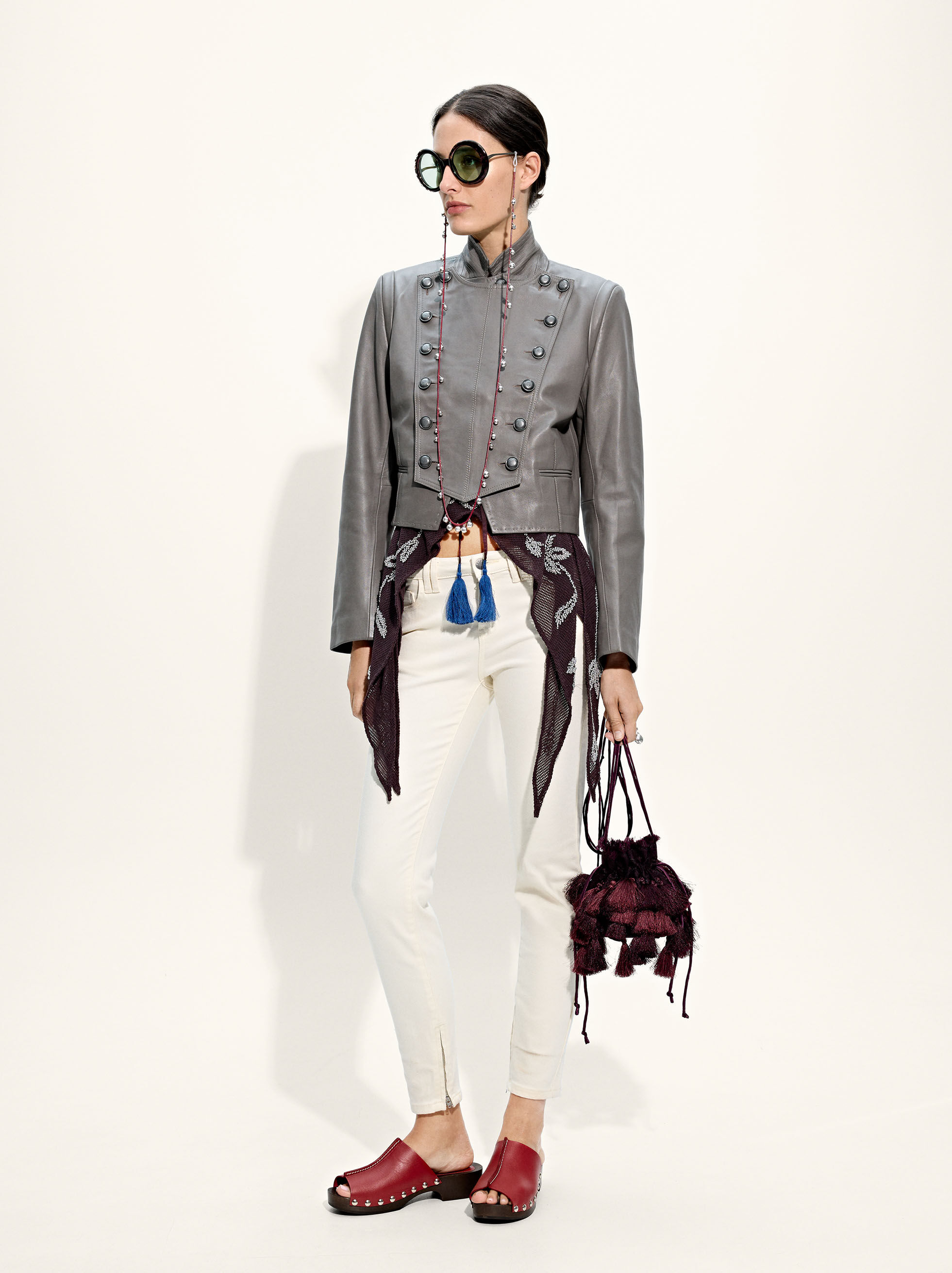 Manteau en fourrure à collier croisé