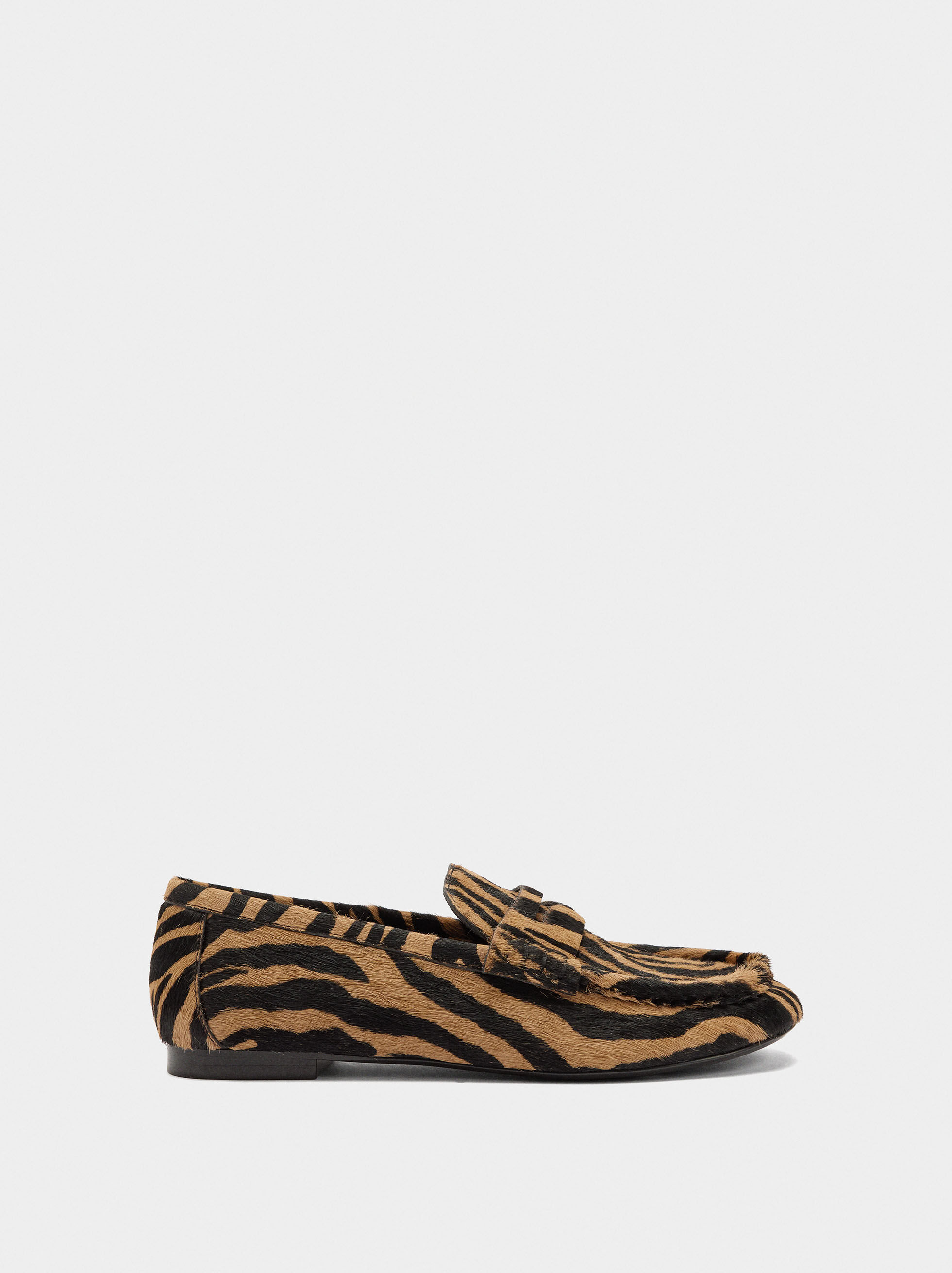 Mocassins en cuir imprimé animal