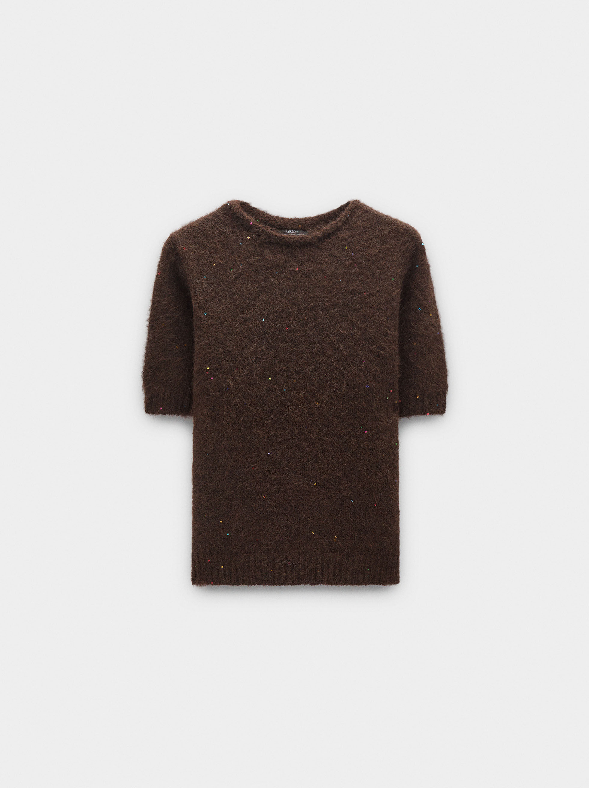 T-shirt en maille à manches courtes strass