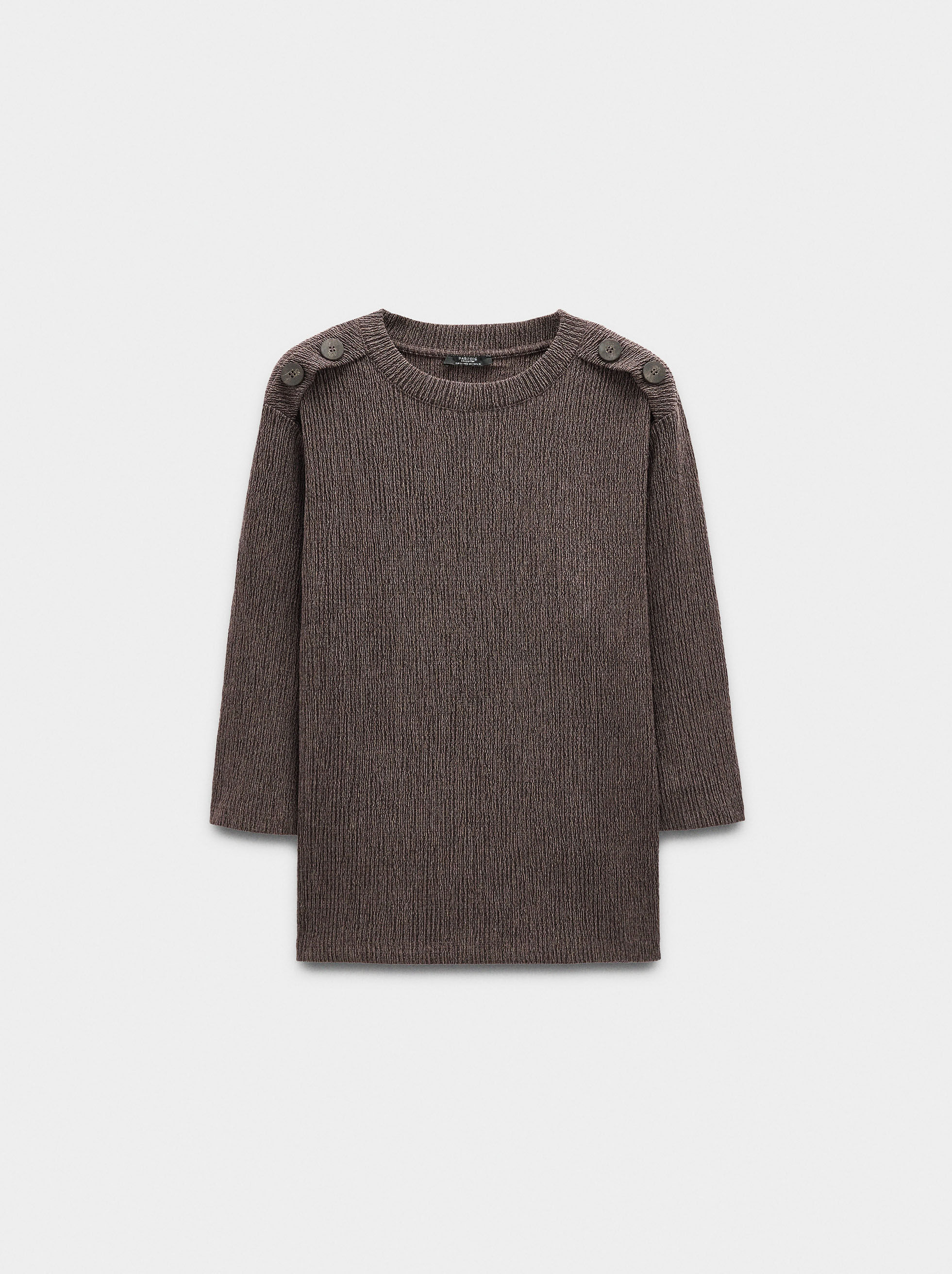 Pull texturé avec boutons sur les épaules