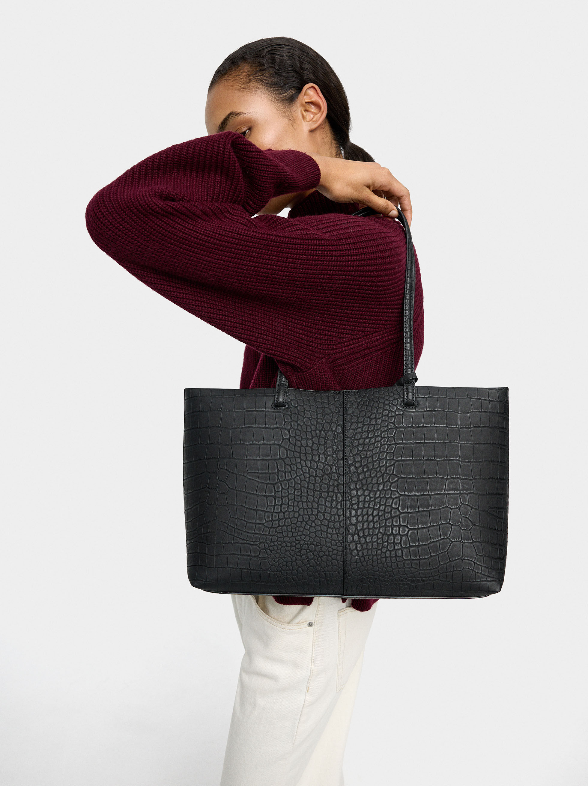Sac à main gravé animal avec pochette
