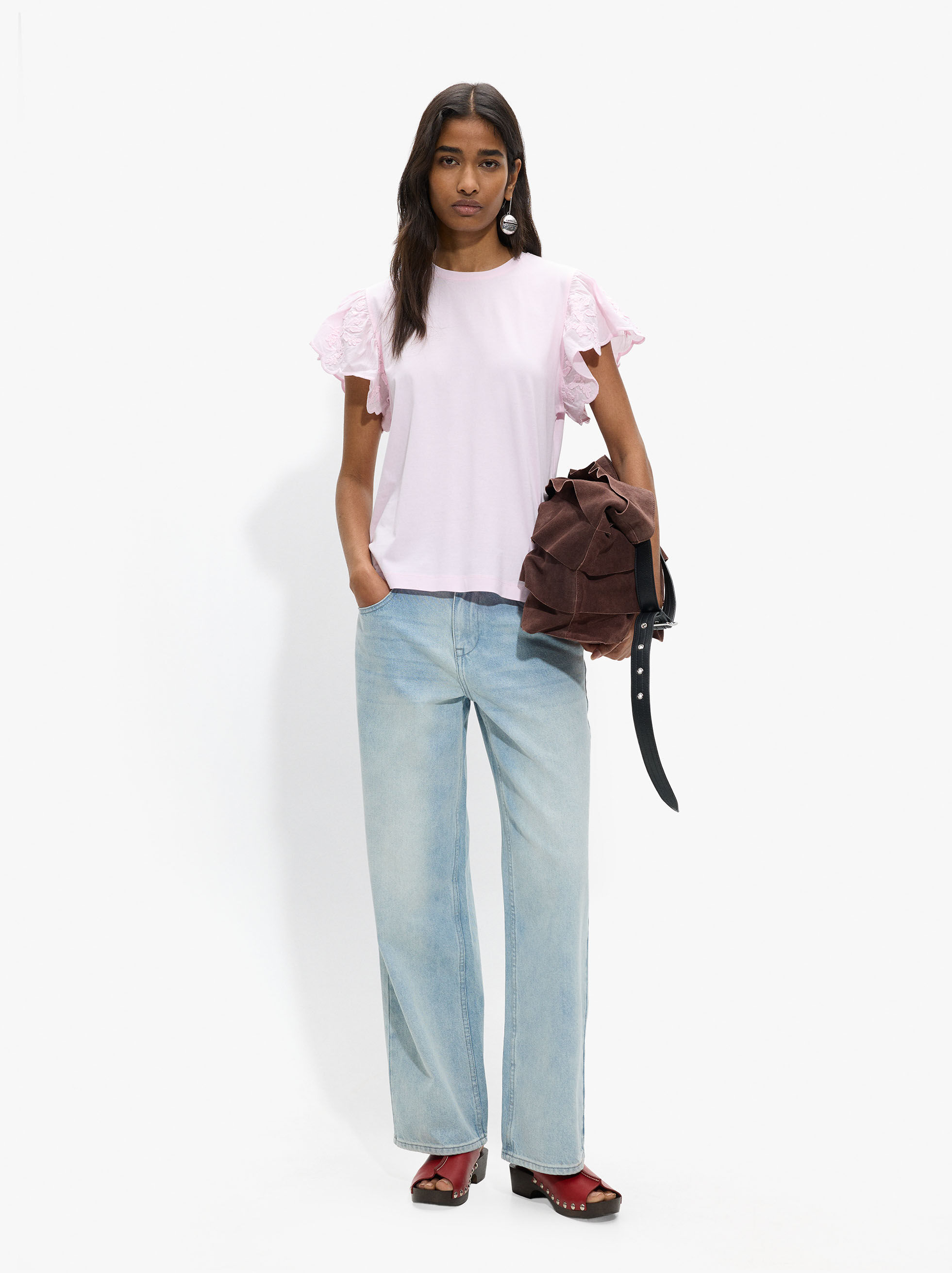 T-shirt en coton manches à volants