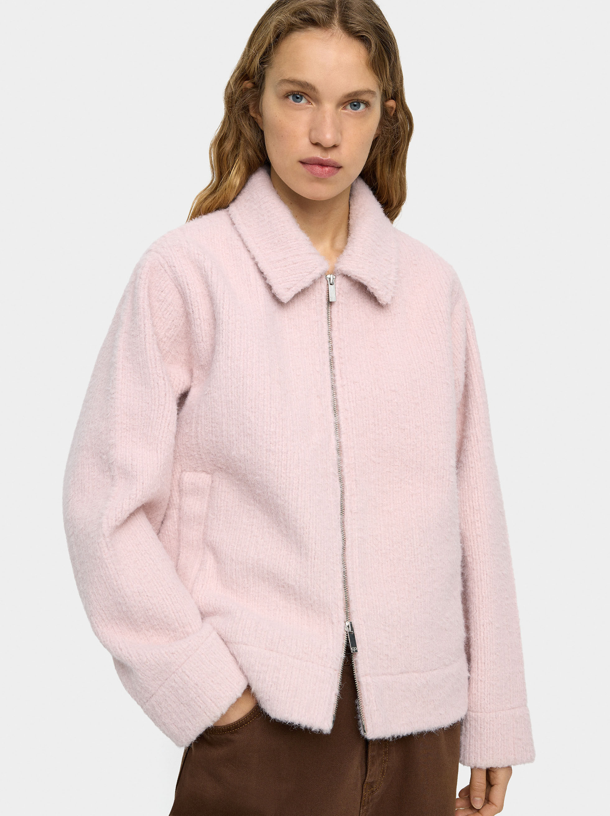 Veste à texture rayée