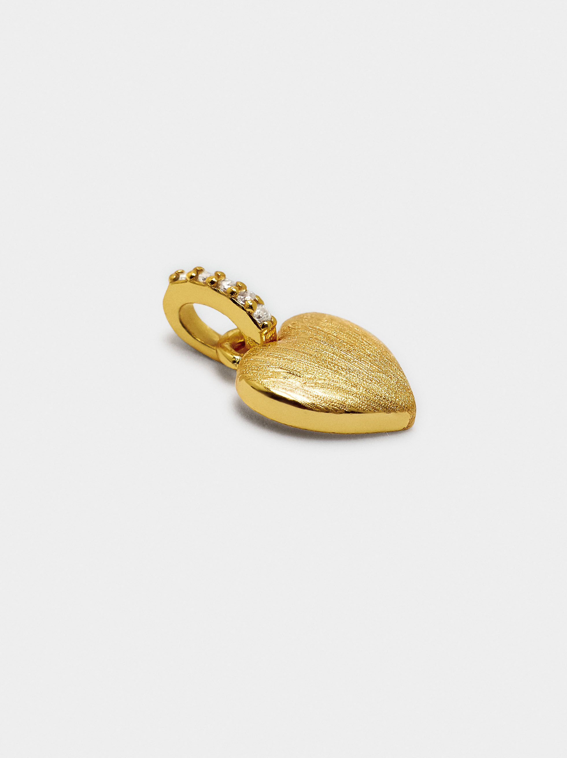 Charms cœur avec zircons - argent massif 925