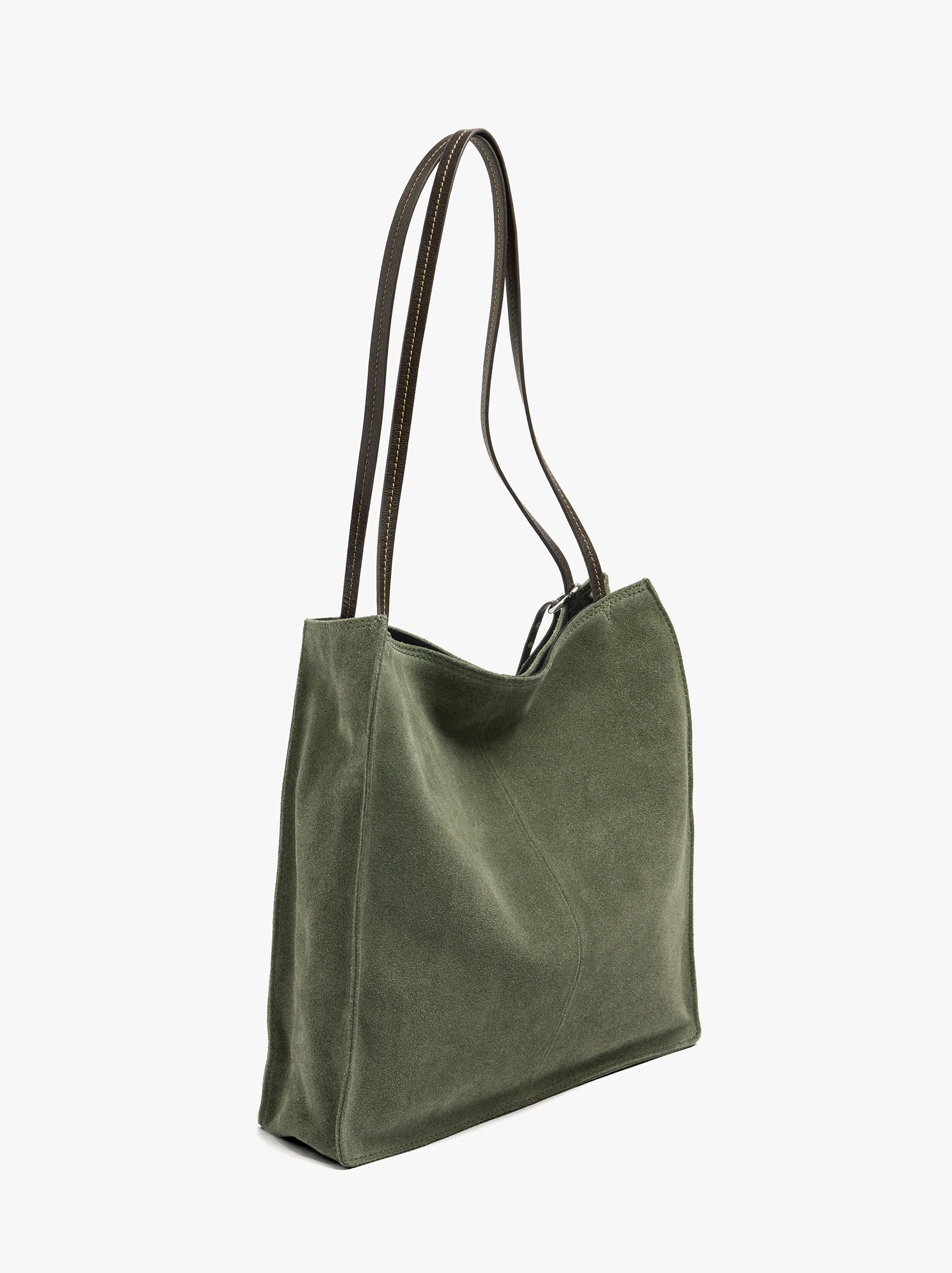 Sac shopper rectangulaire en cuir