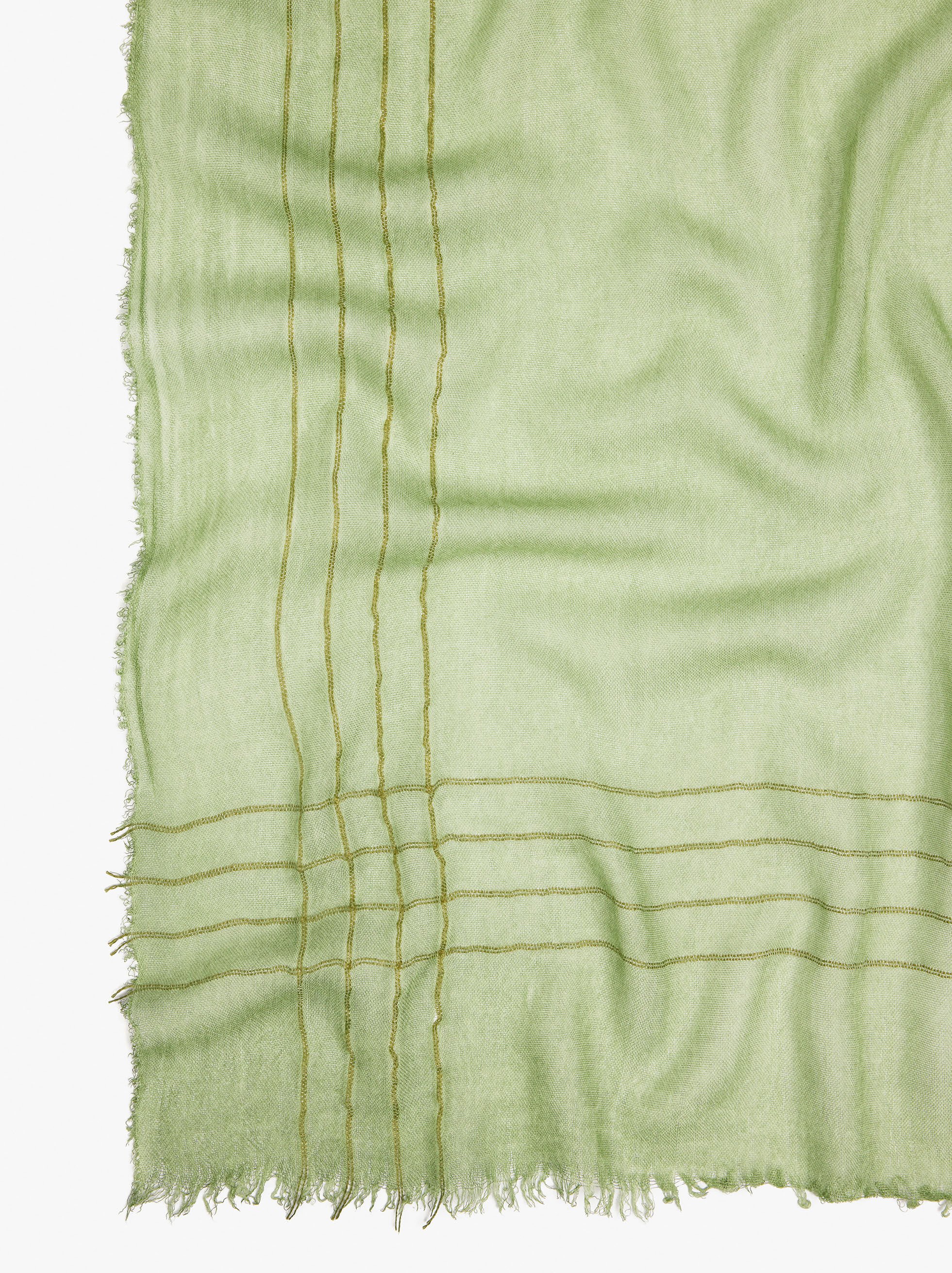 Pashmina à rayures brodées