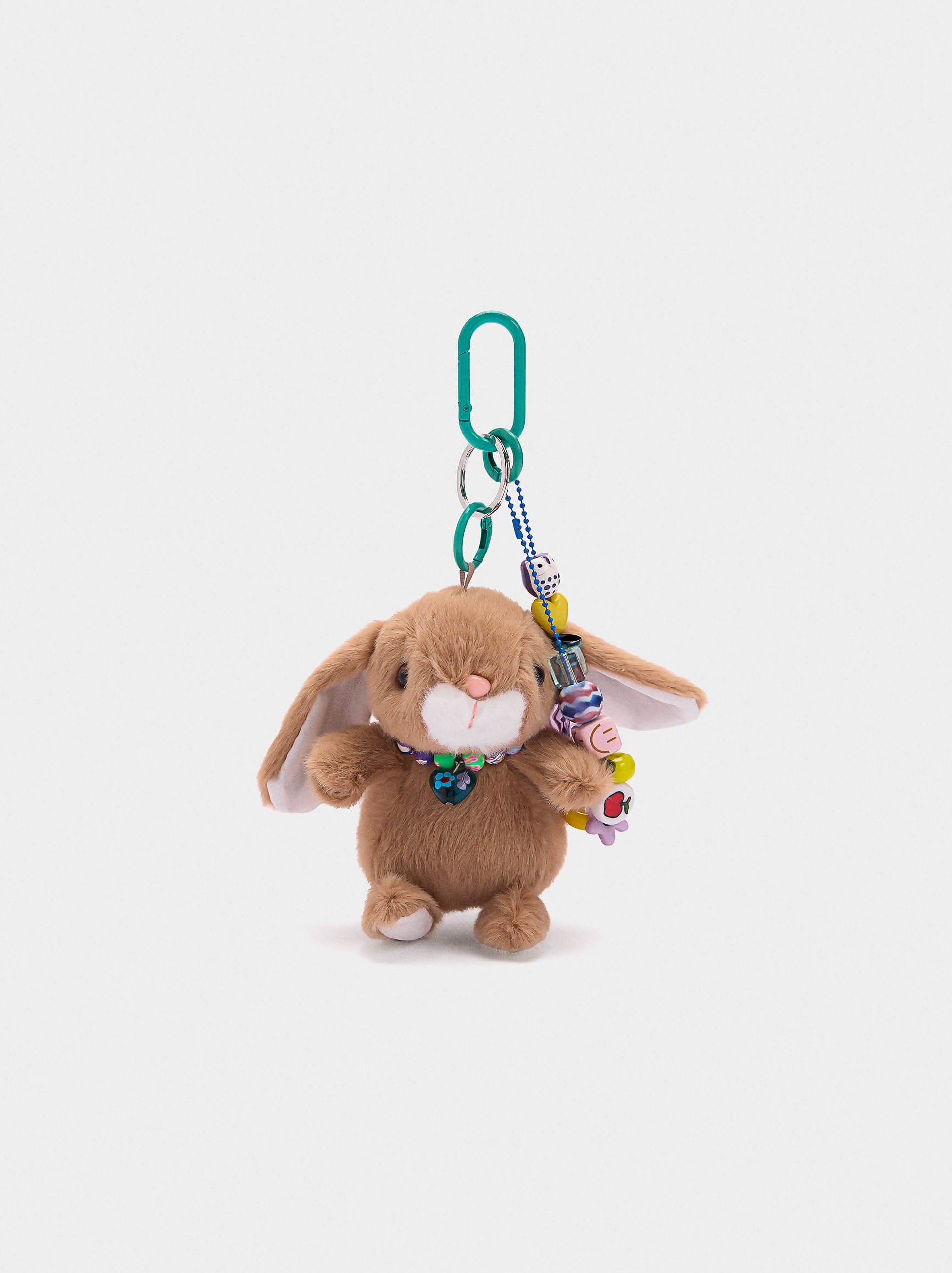 Porte-clés en forme de lapin avec perles multicolores
