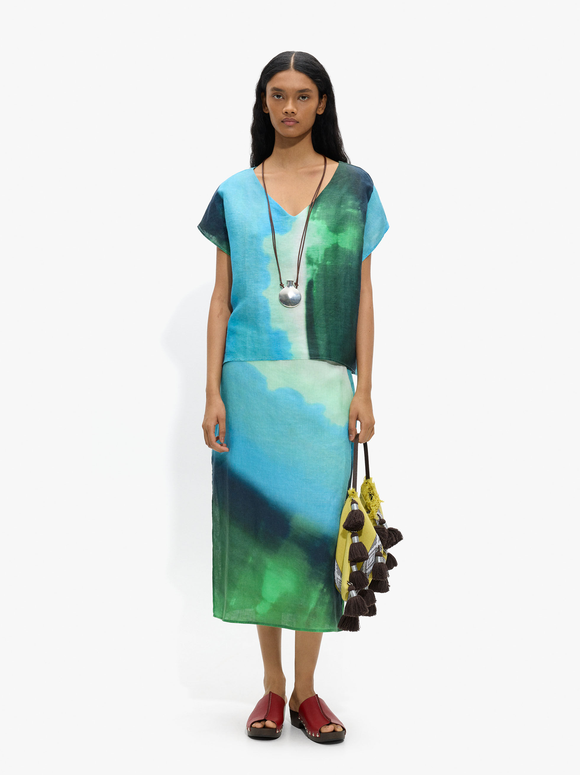Chemise imprimée 100 % lin