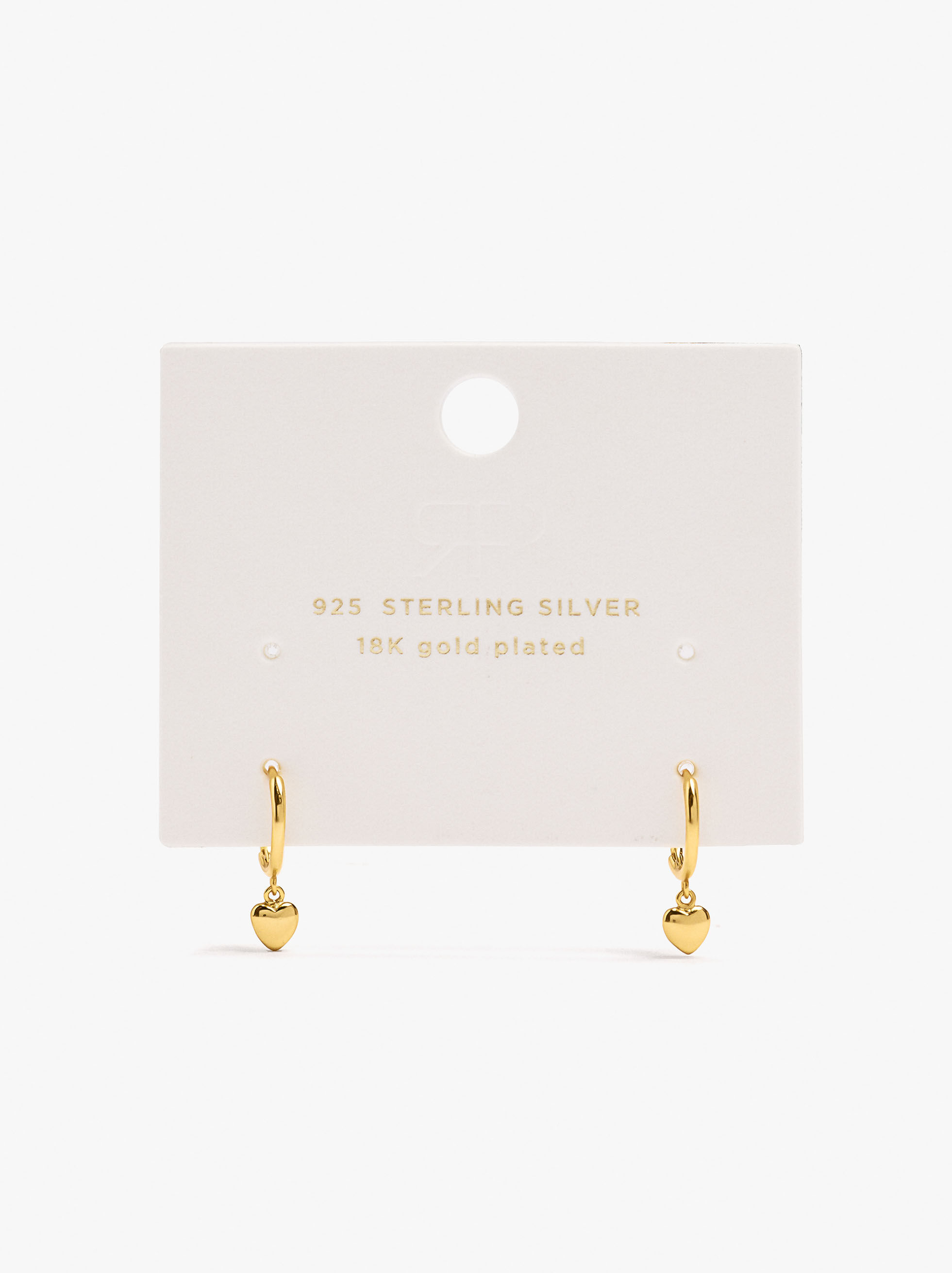 Boucle d'oreille cœur plaqué or 18k - argent sterling 925