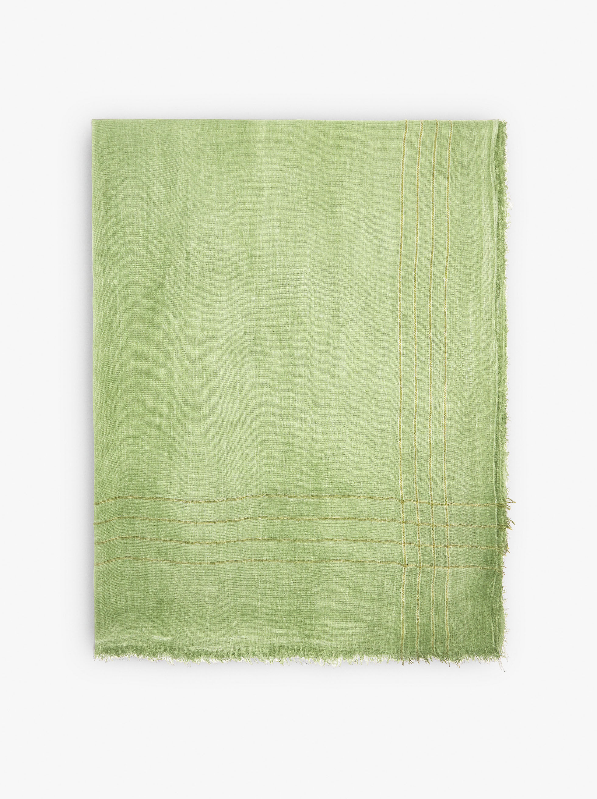 Pashmina à rayures brodées
