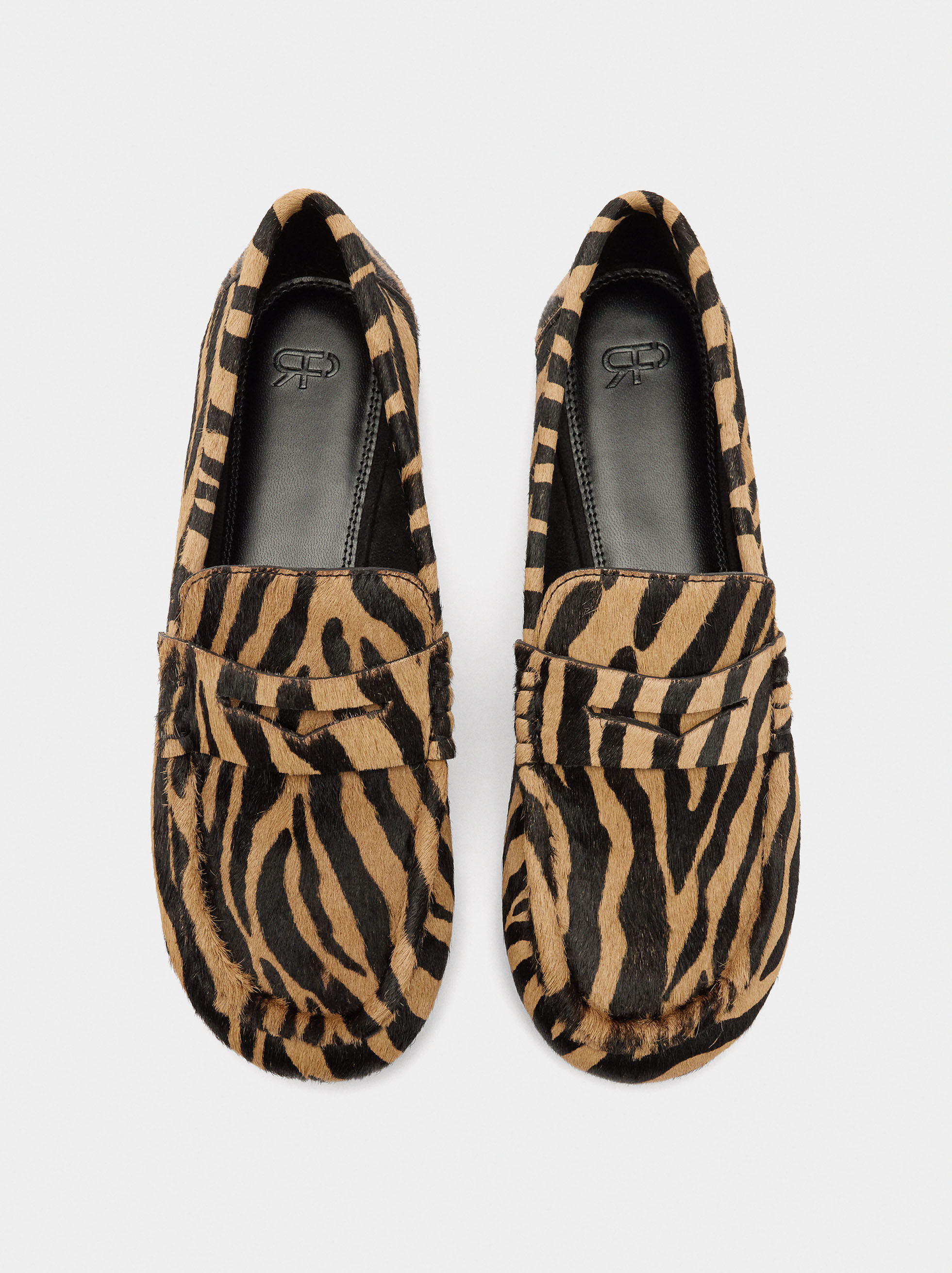 Mocassins en cuir imprimé animal