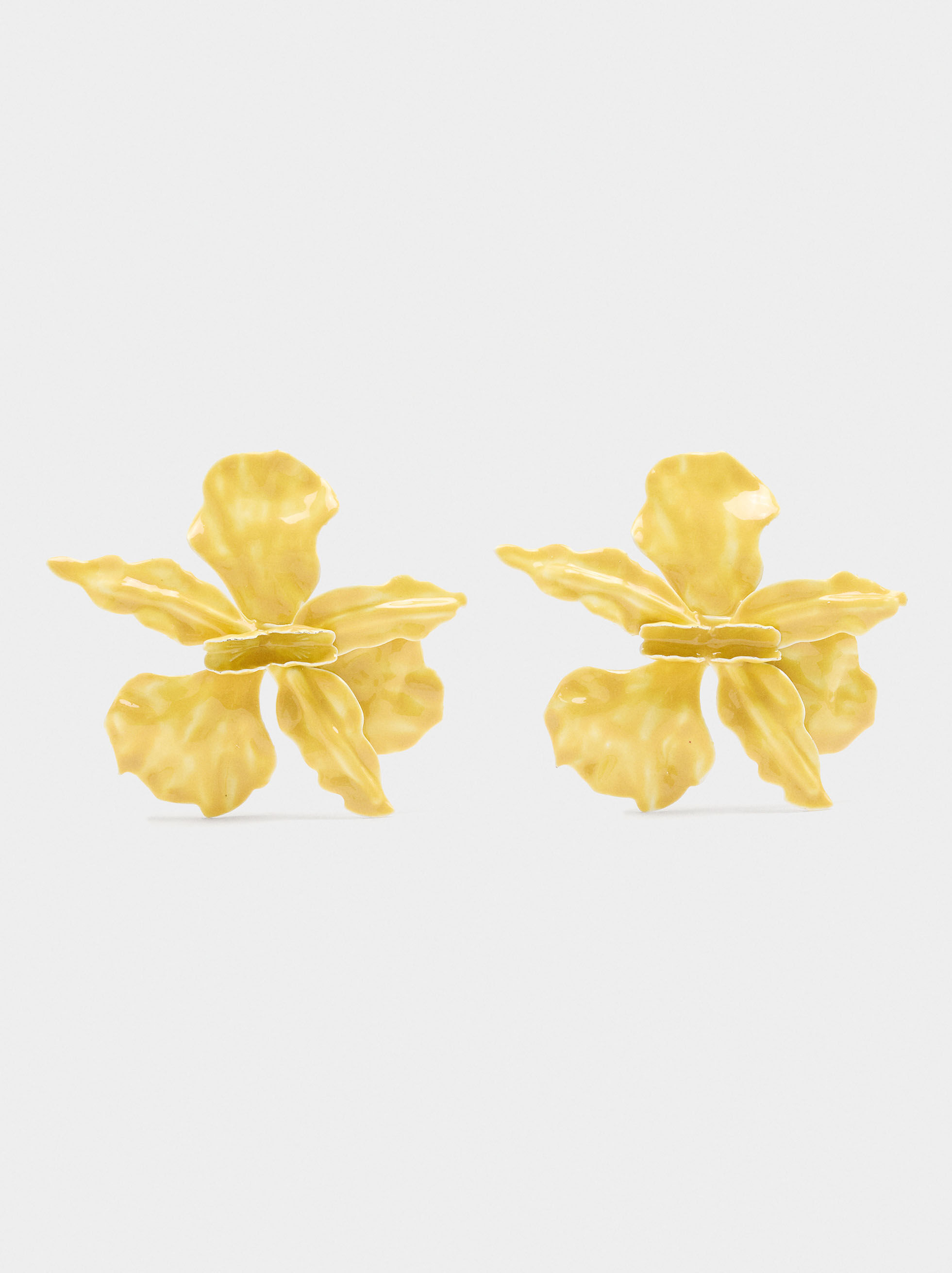 Boucles d'oreilles florales géantes avec émail