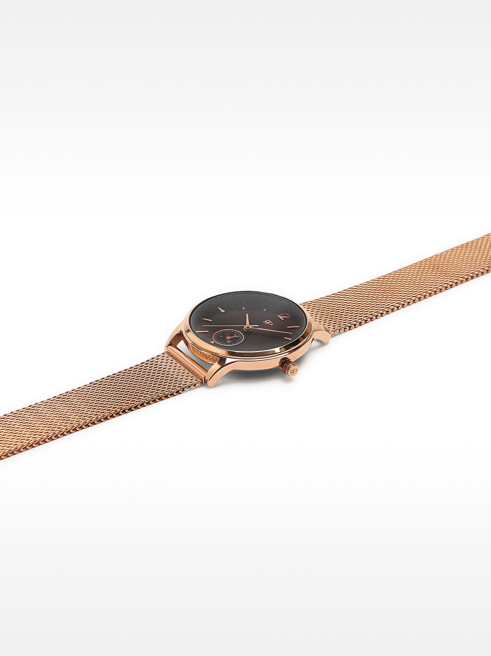 Montre bracelet en maille métallique acier