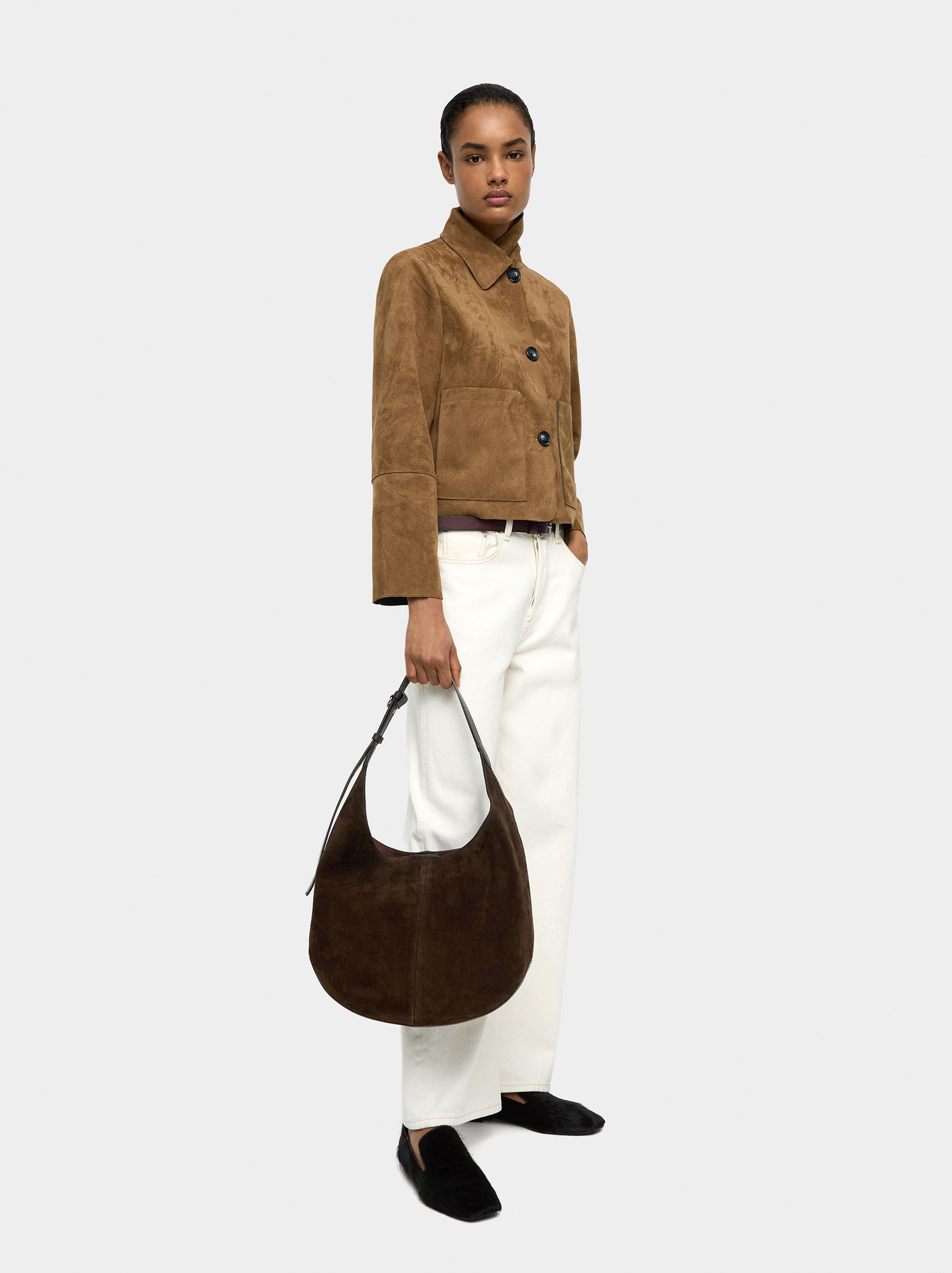 Sac à main en cuir avec poche amovible