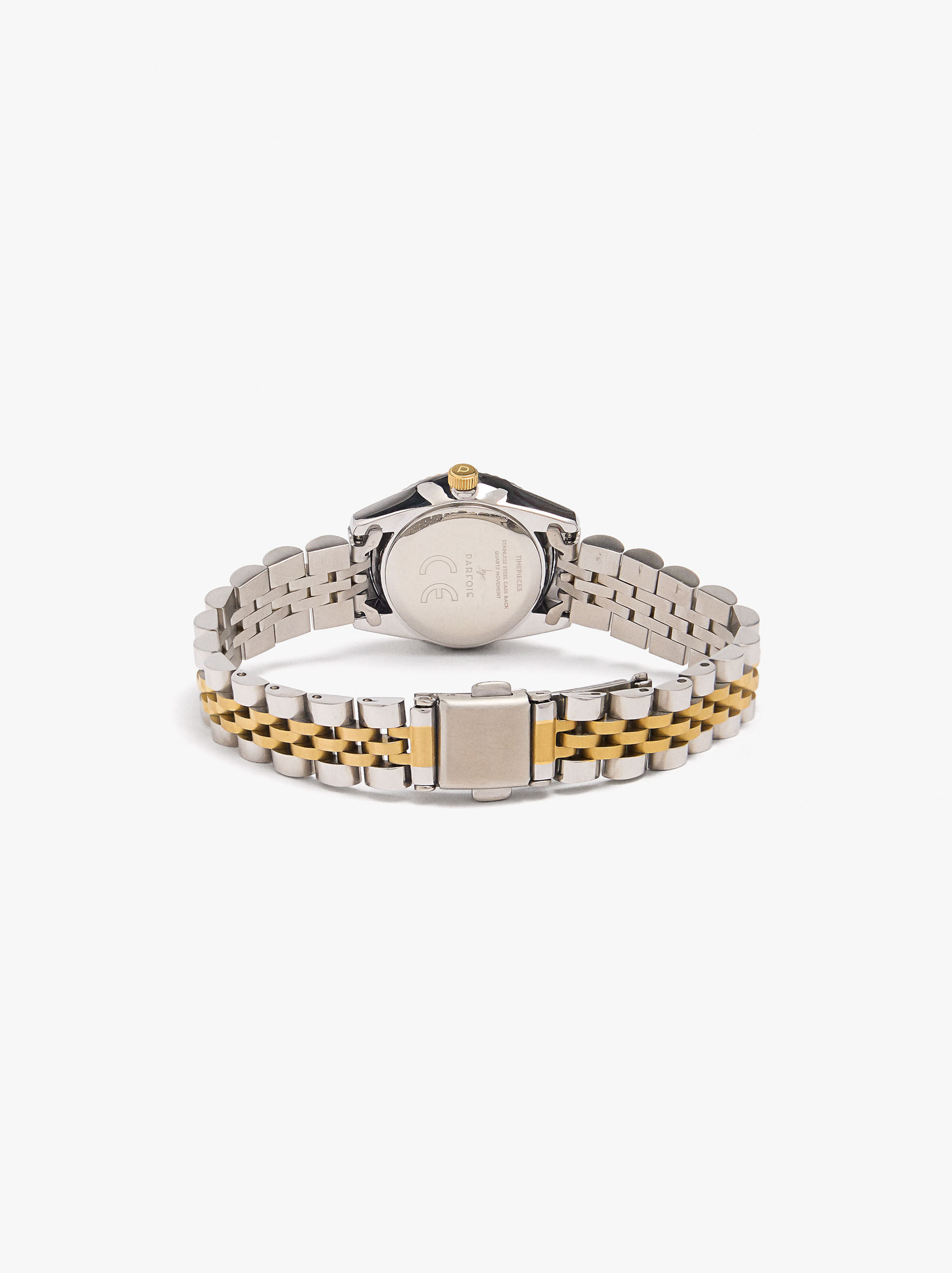 Montre bicouleur bracelet en acier inoxydable