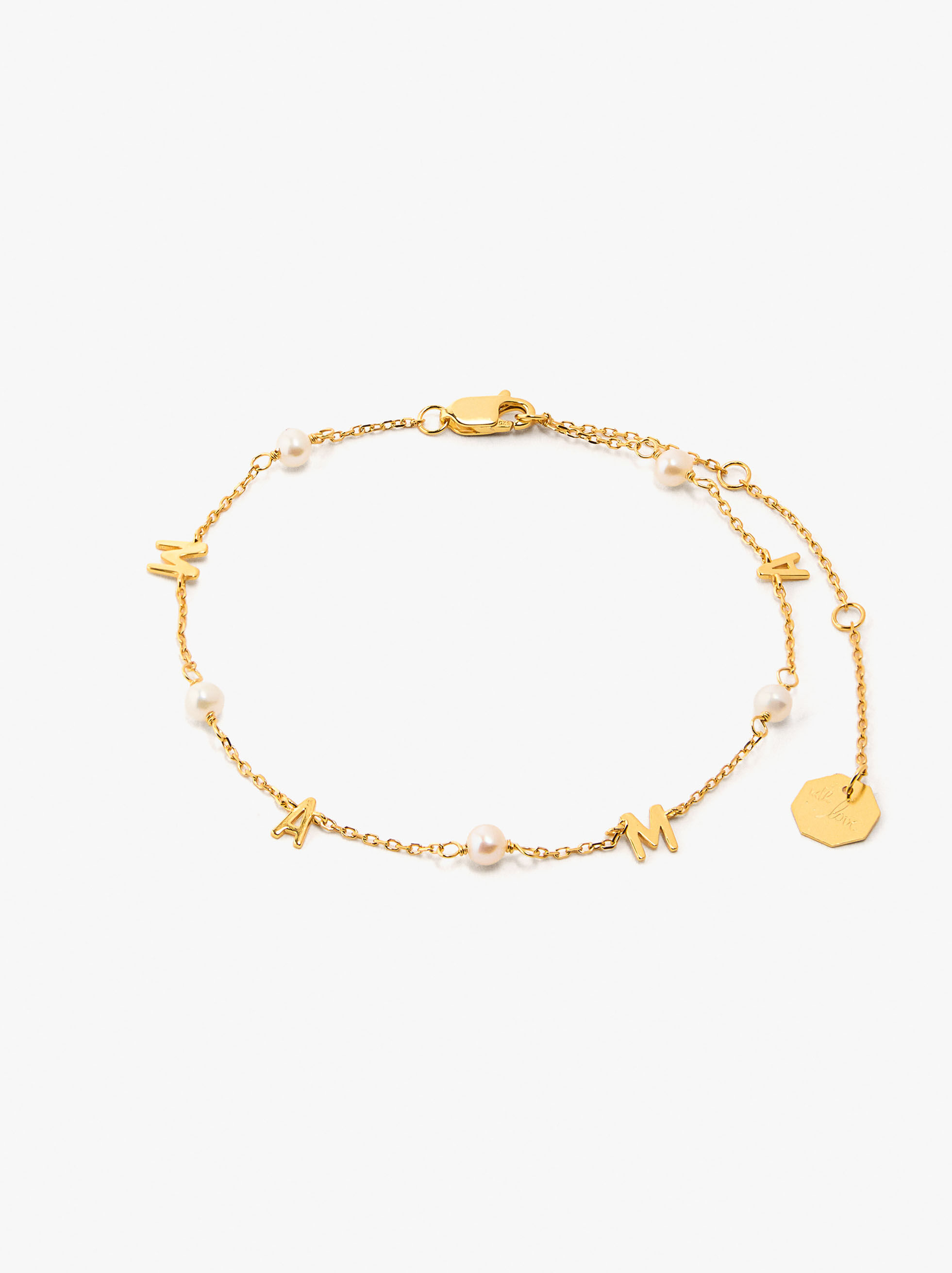 Bracelet MAMA avec perles d'eau douce - argent sterling 925