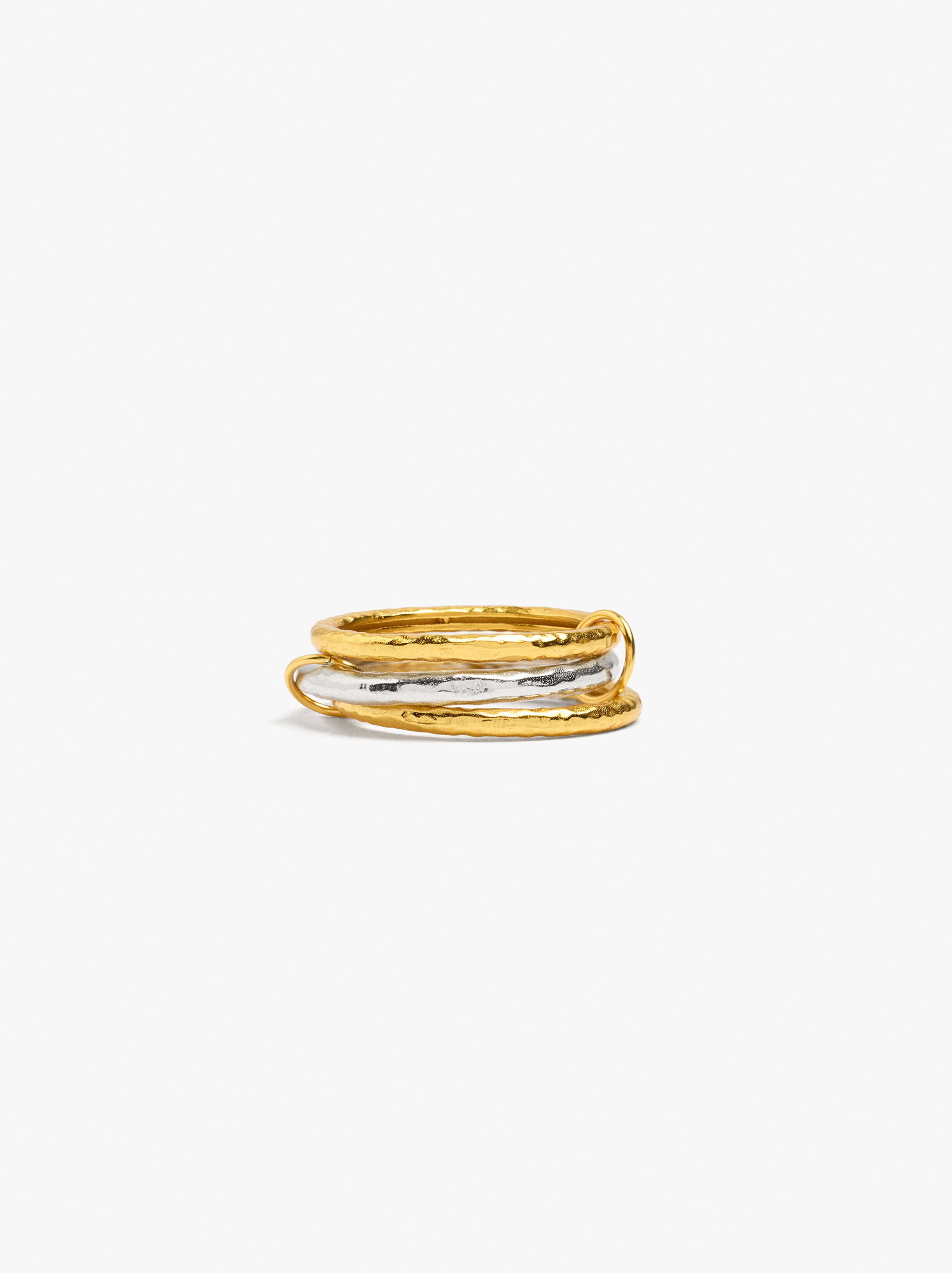Anneau multiple bicolor - argent 925