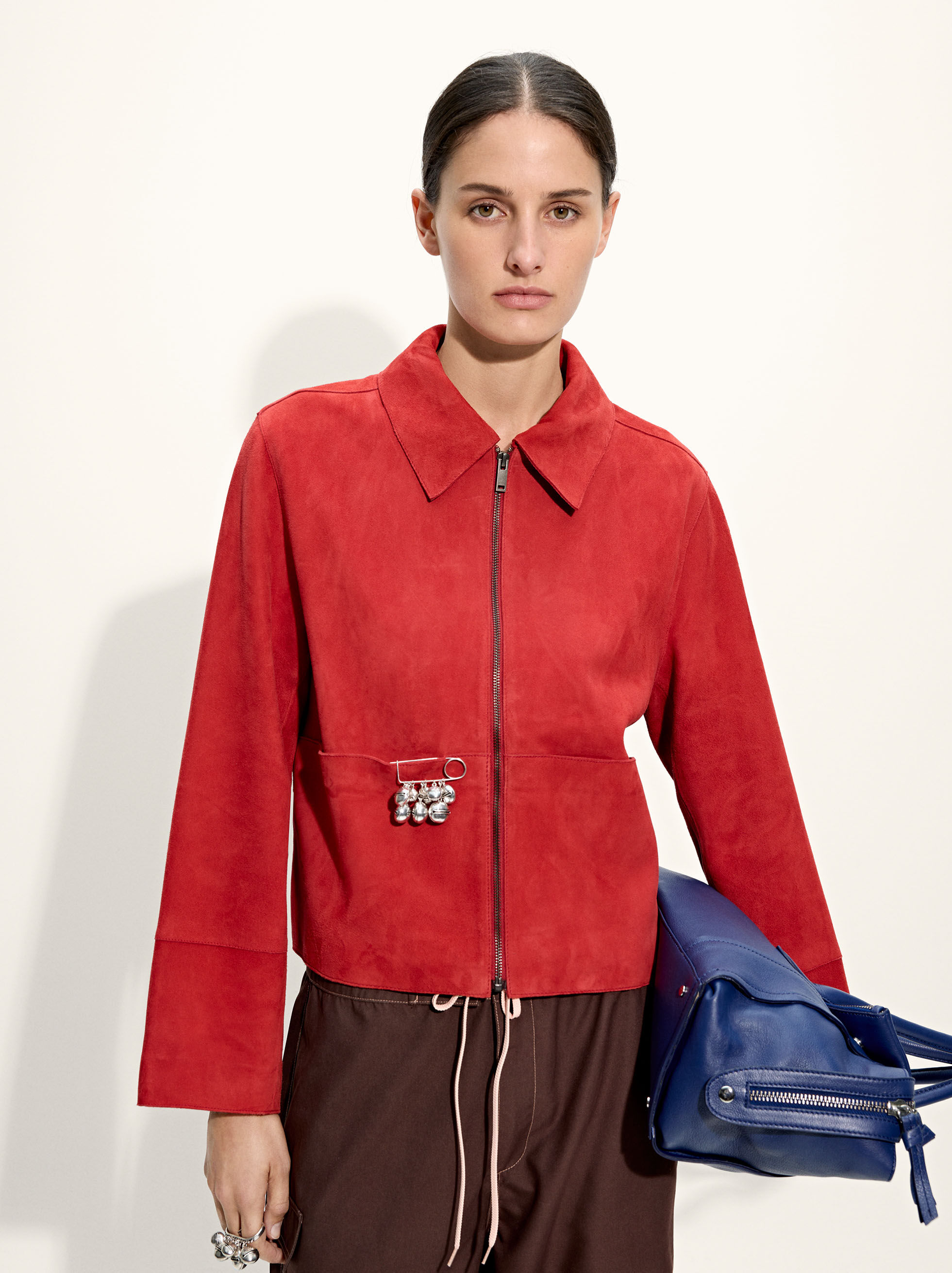 Manteau en fourrure avec fermeture éclair