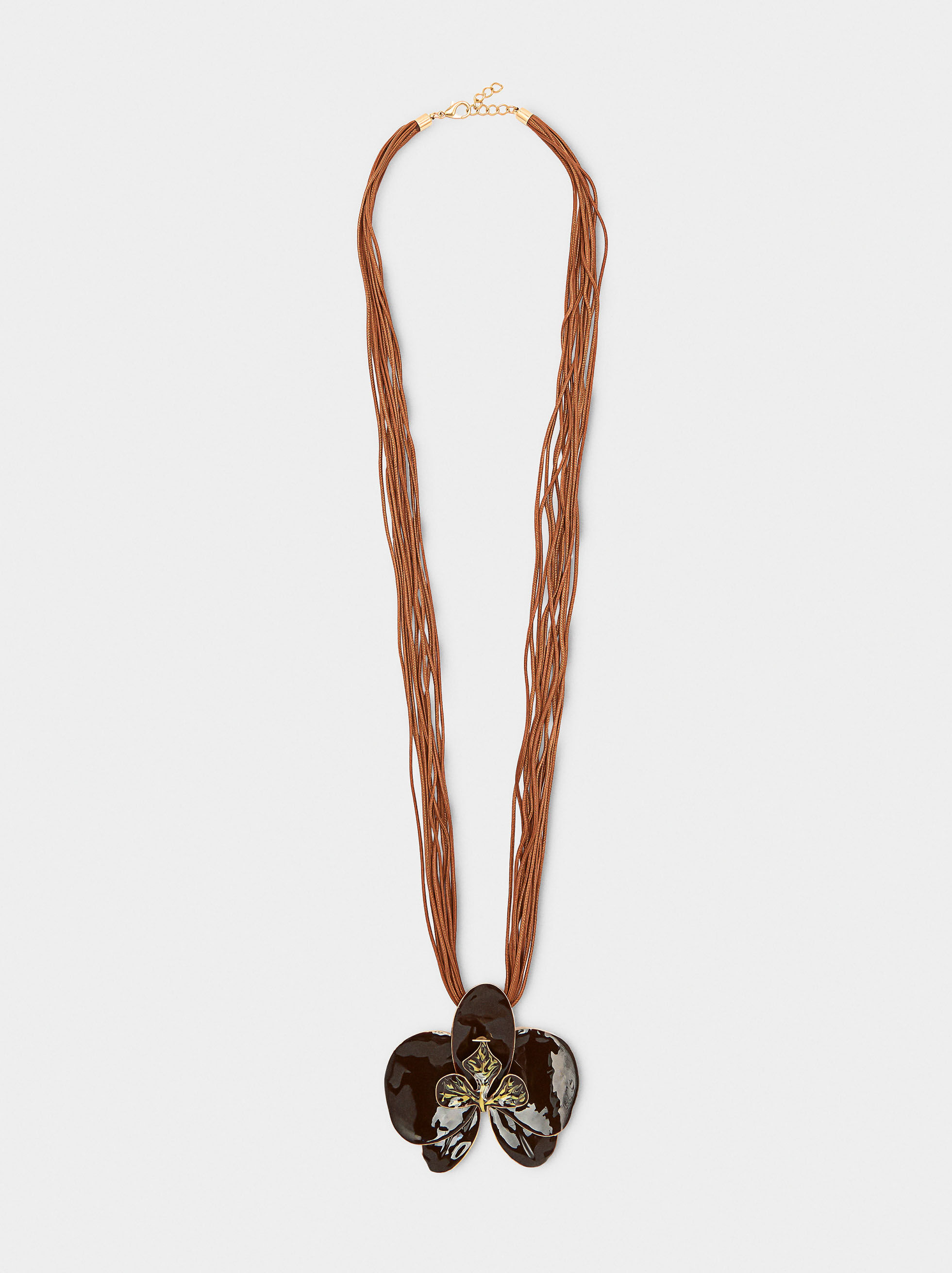 Collier multicolore avec pendentif floral