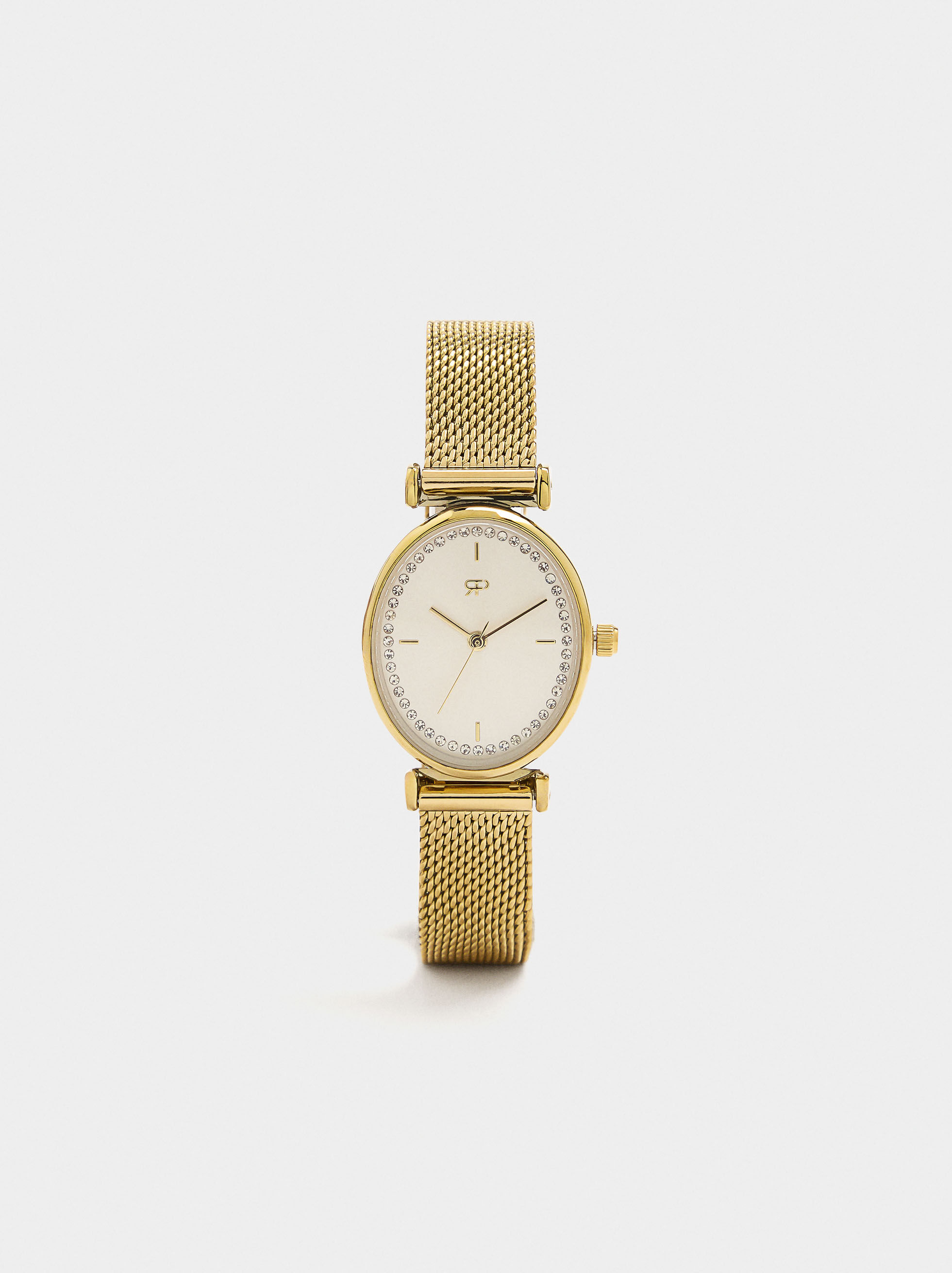 Montre ovale en maille métallique en acier inoxydable