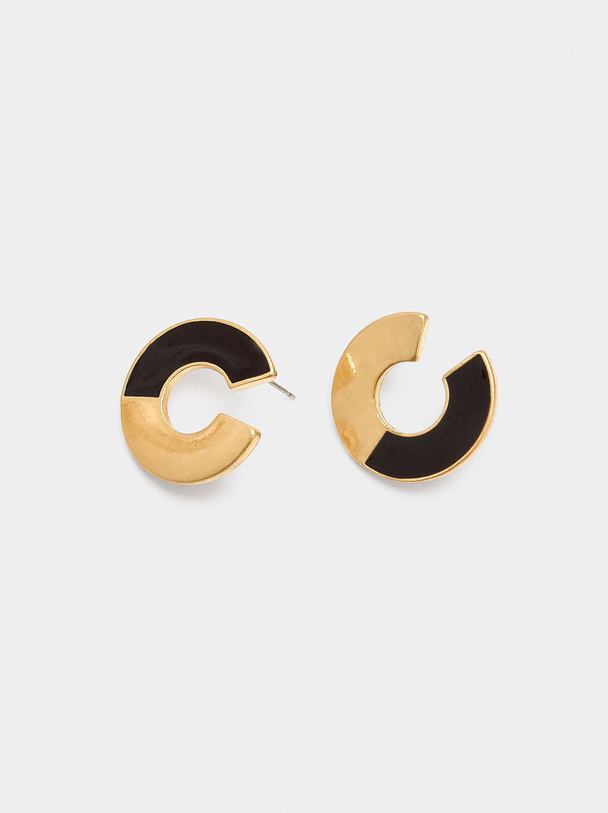 Boucles d'oreilles rondes avec émail