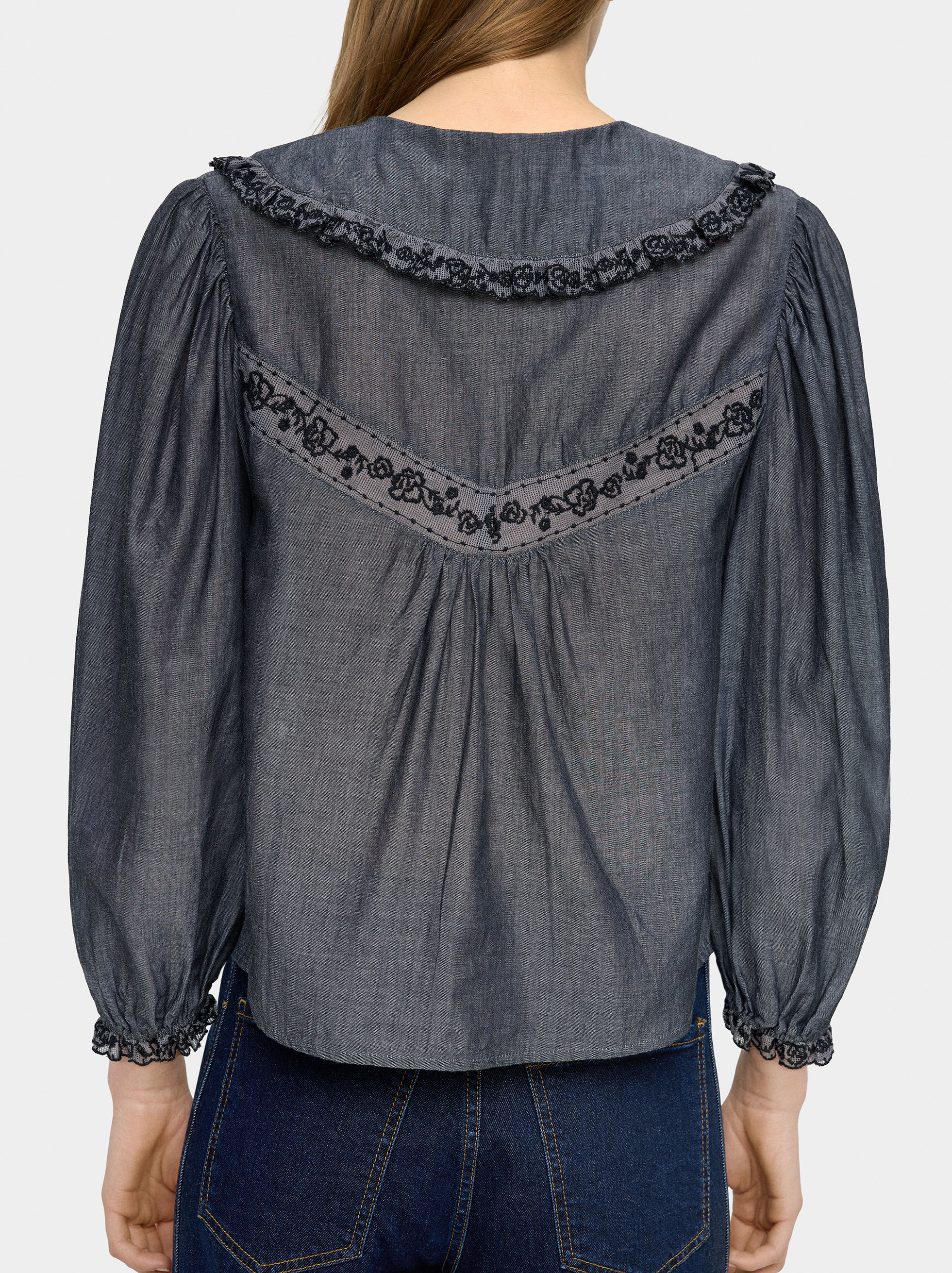 Chemise brodée en 100 % coton