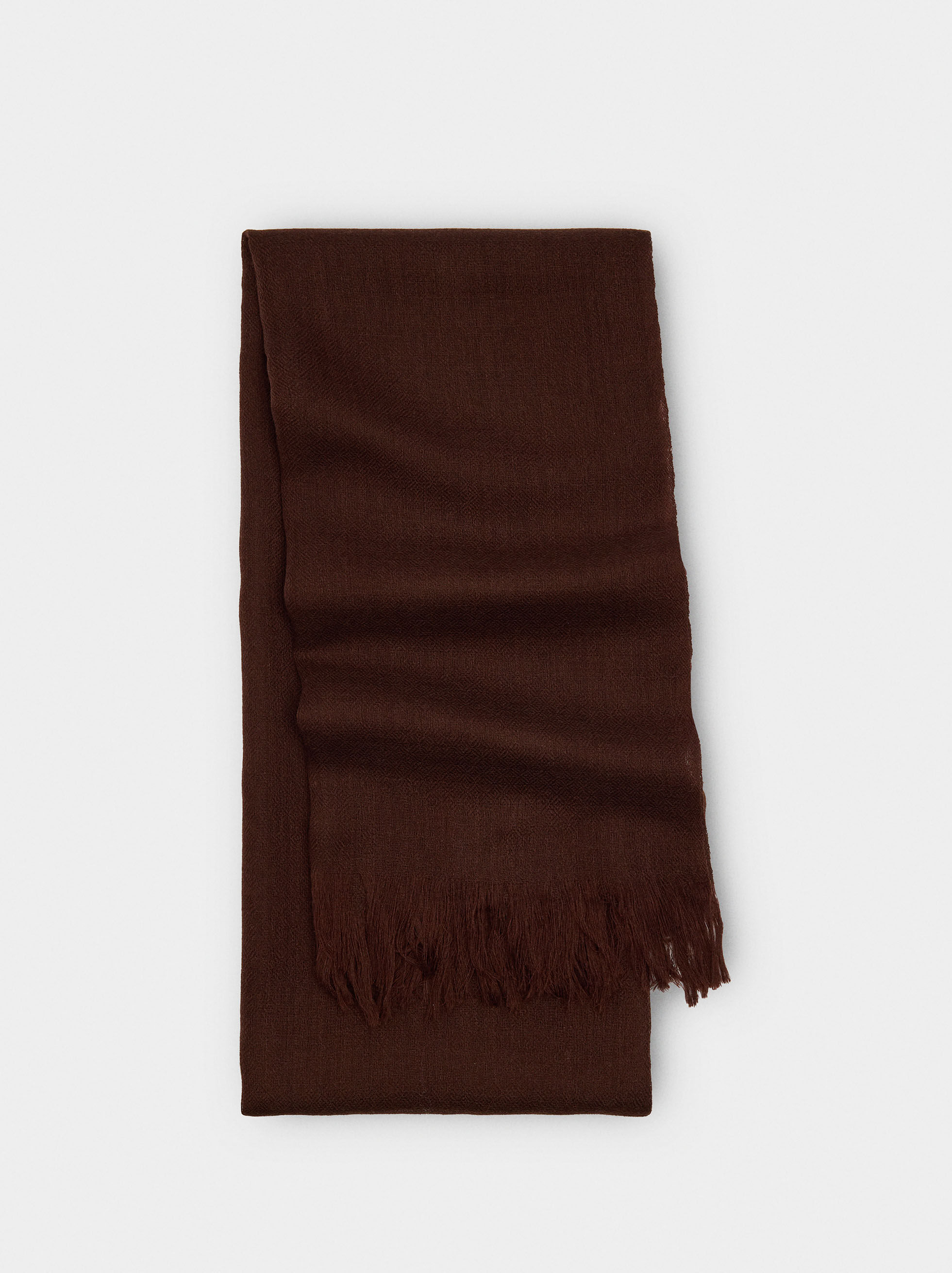 Pashmina en laine avec franges